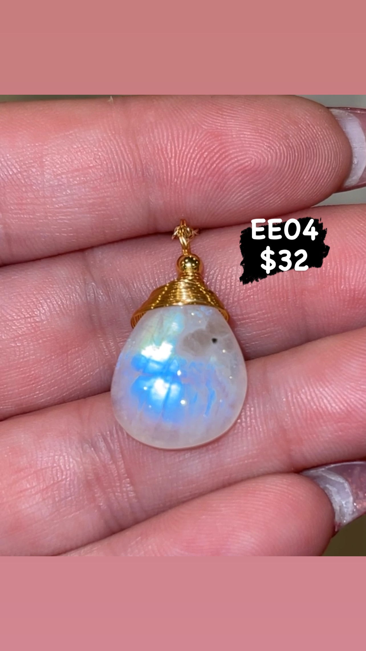 Rainbow Moonstone Necklace Gold (Choose Your Own!)