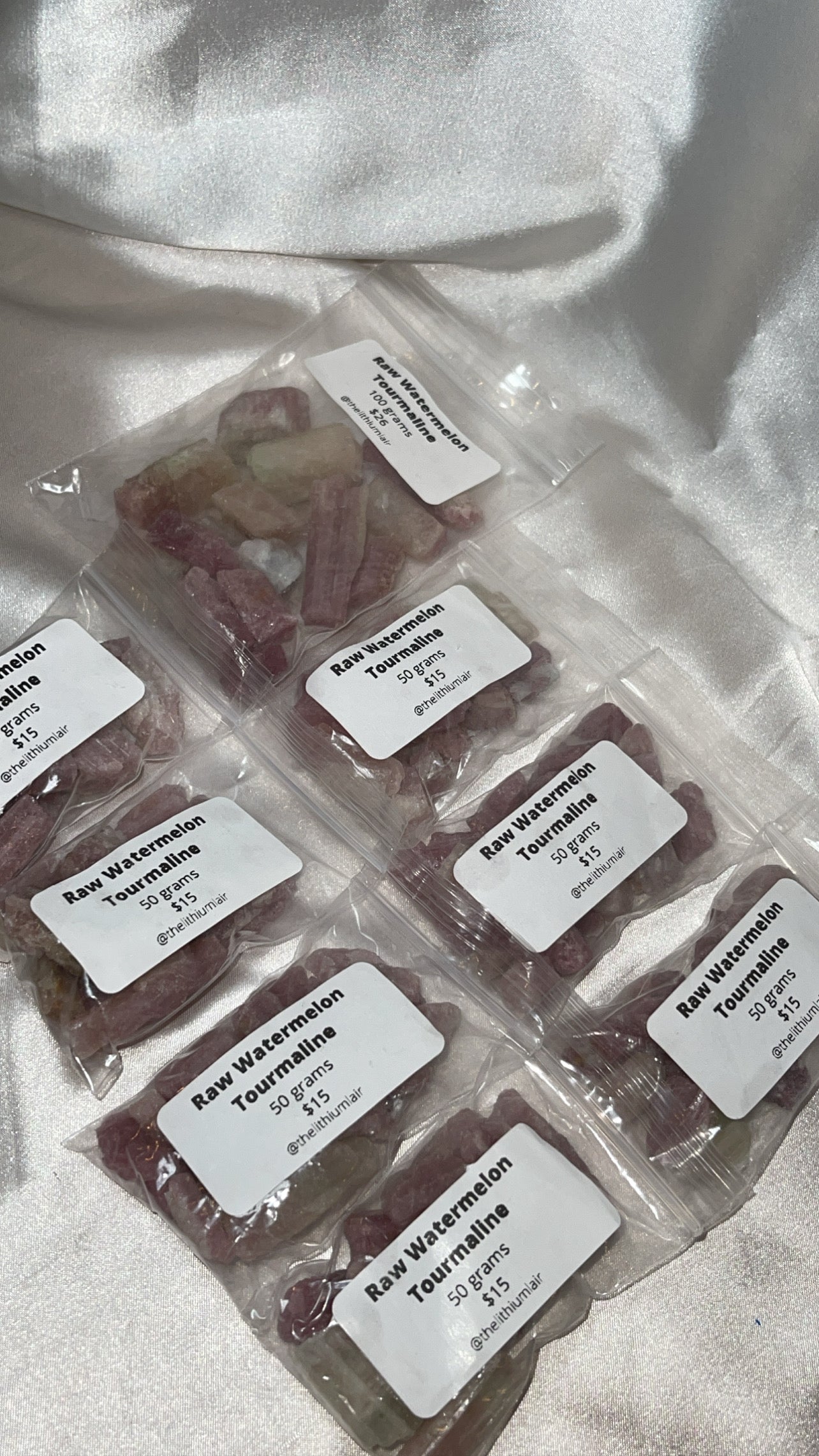 Watermelon Tourmaline Raw 50gram/100gram Bundle