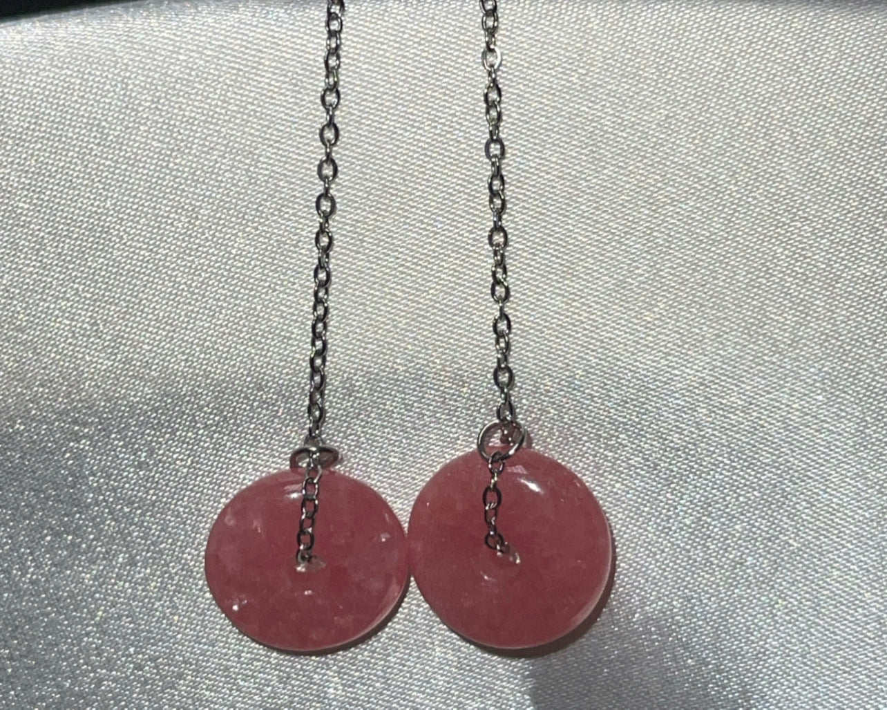 Crystal Donut Threader Earrings