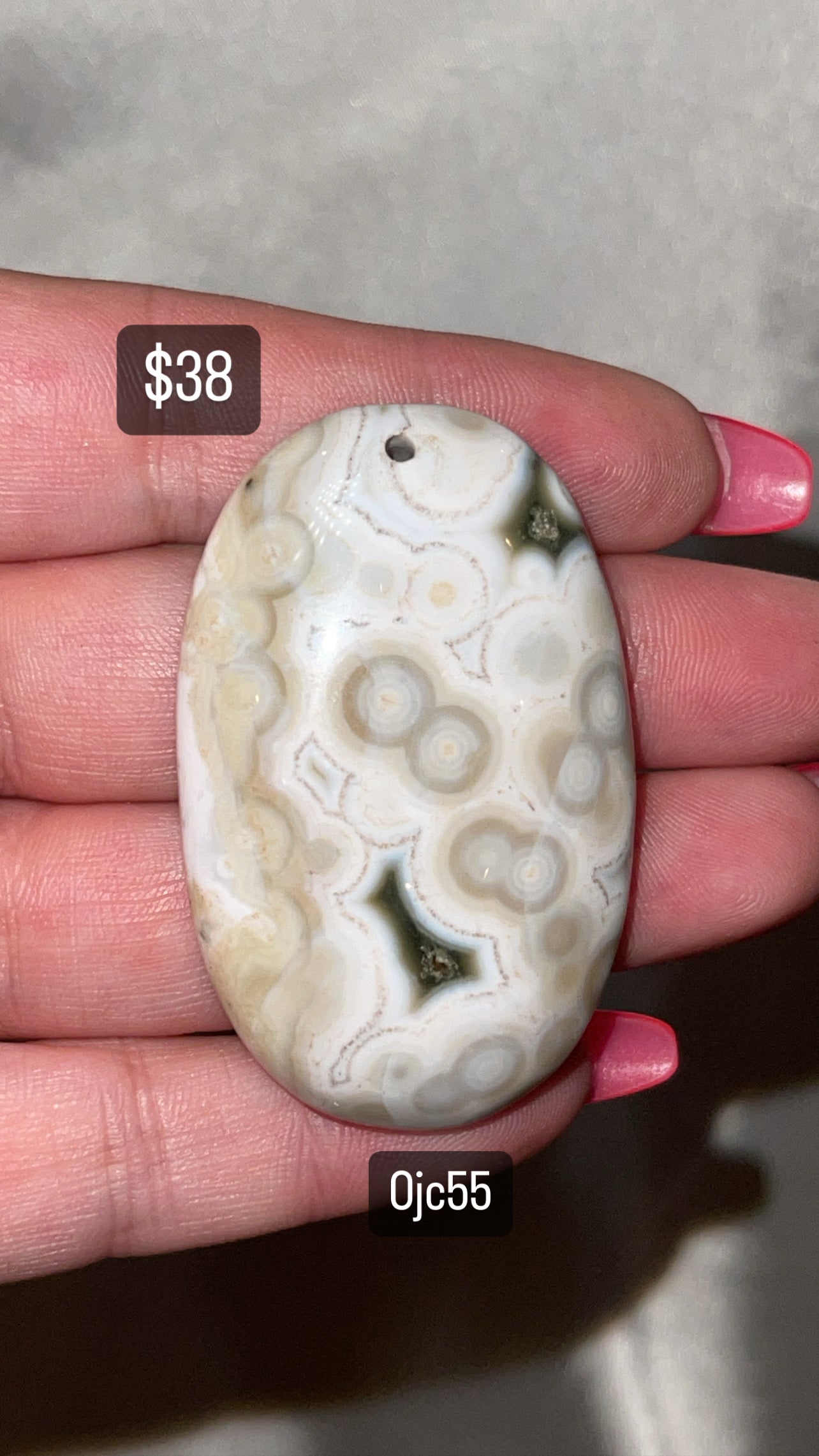 8th Vein Ocean Jasper Drilled Cabachon (Choose Your Own)