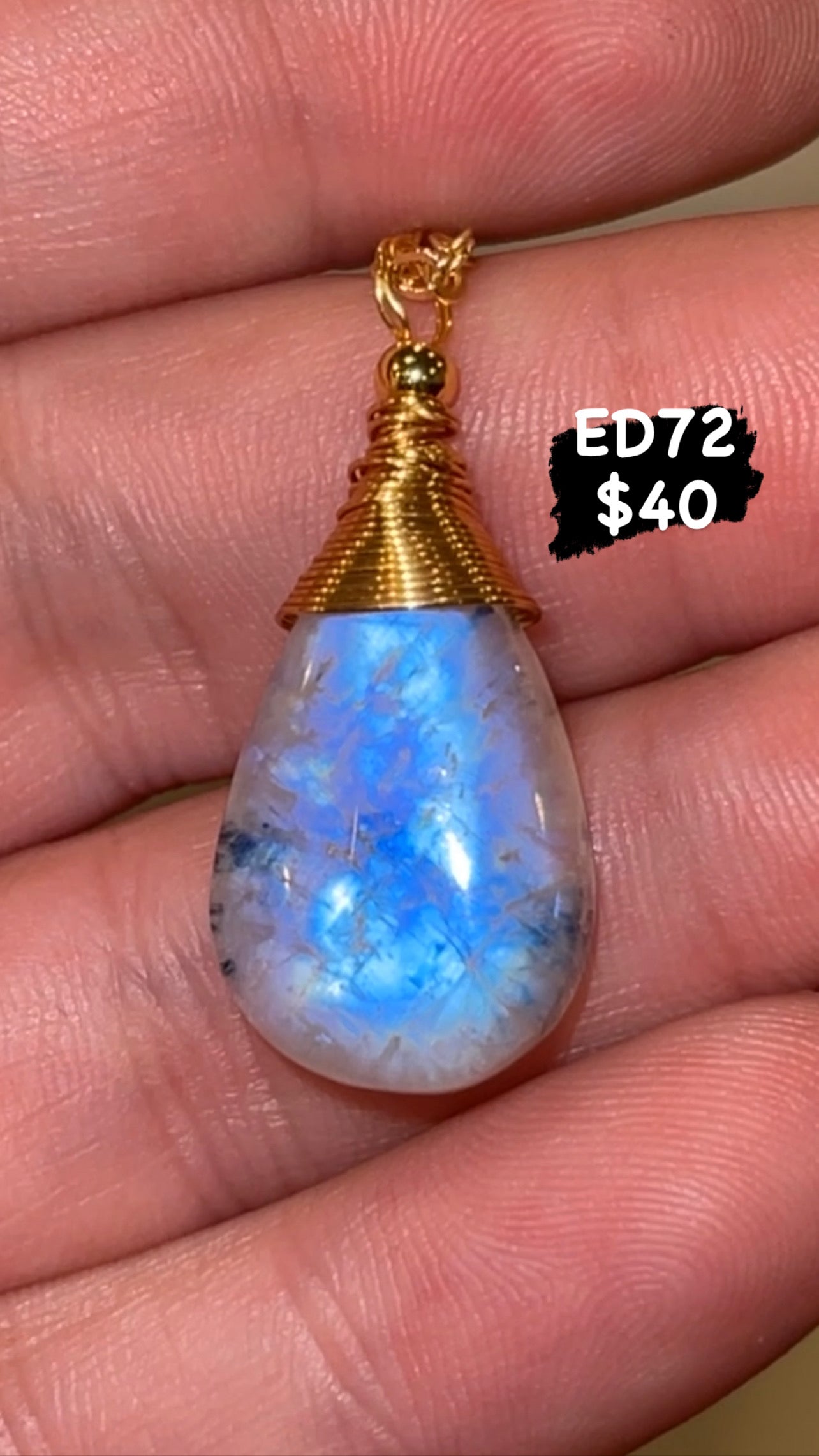 Rainbow Moonstone Necklace Gold (Choose Your Own!)