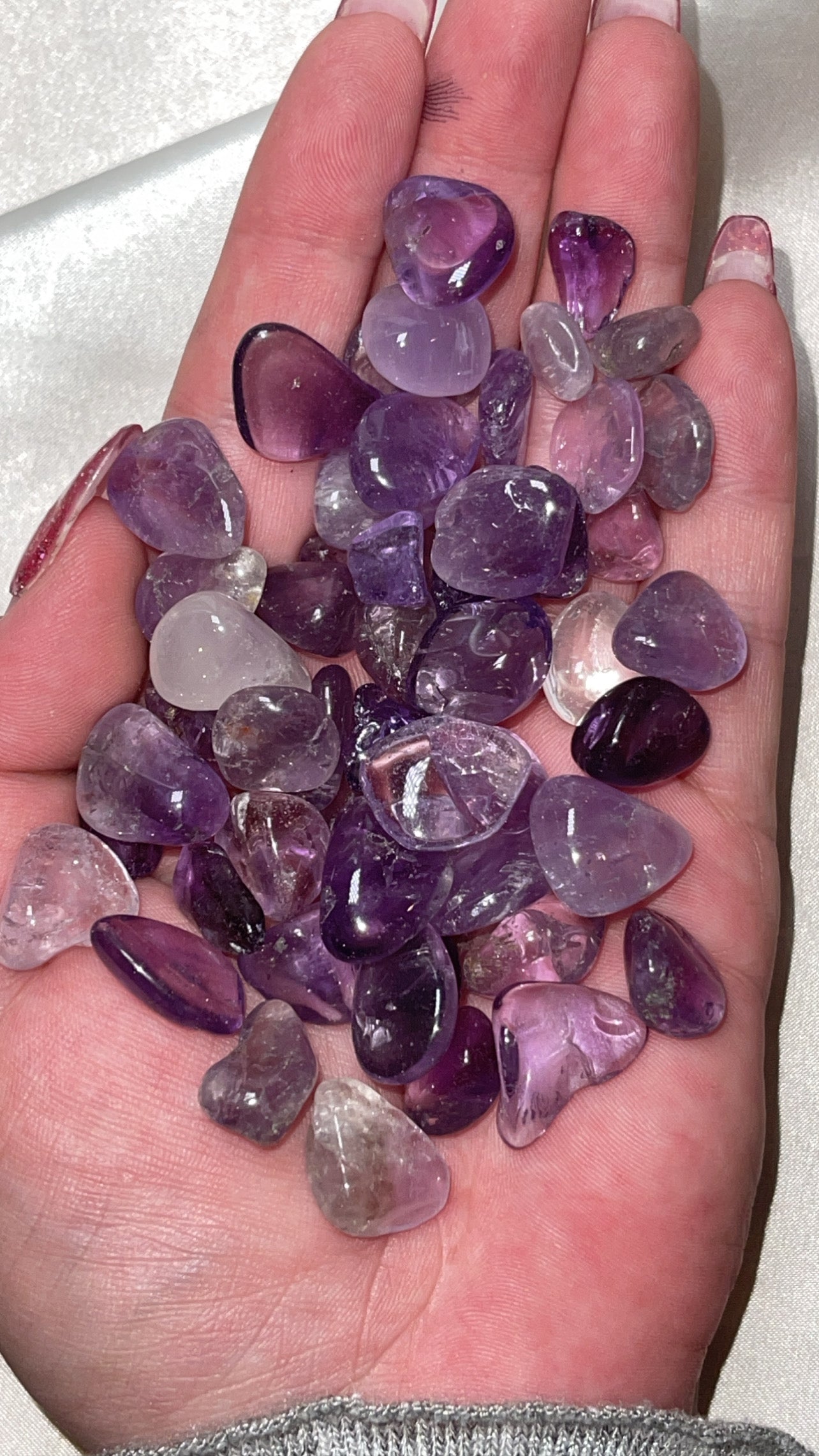 Amethyst/Clear Quartz Small Tumble Bundle