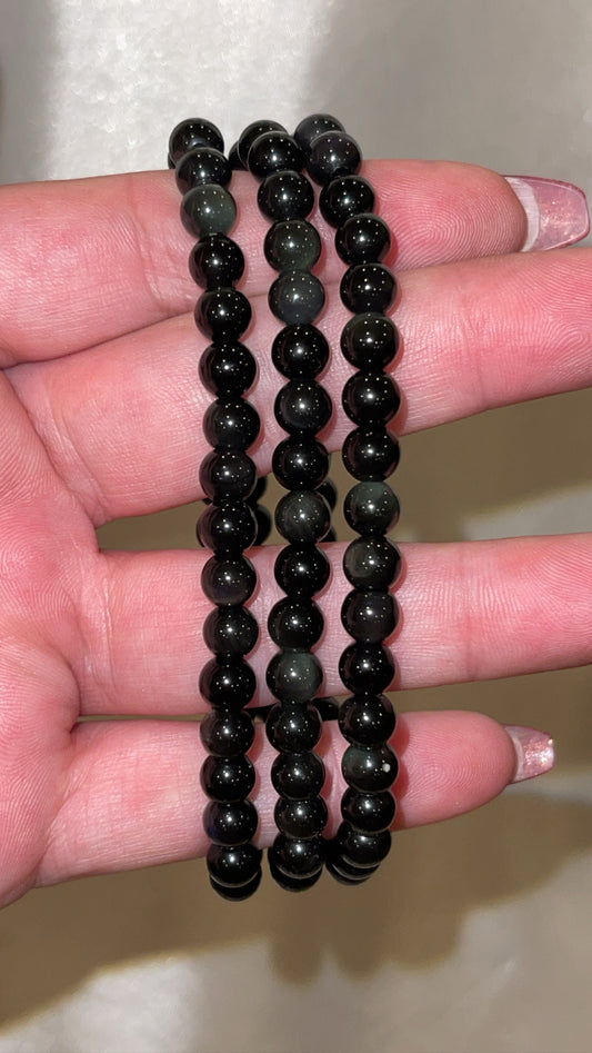 Rainbow Obsidian Bracelet 6mm