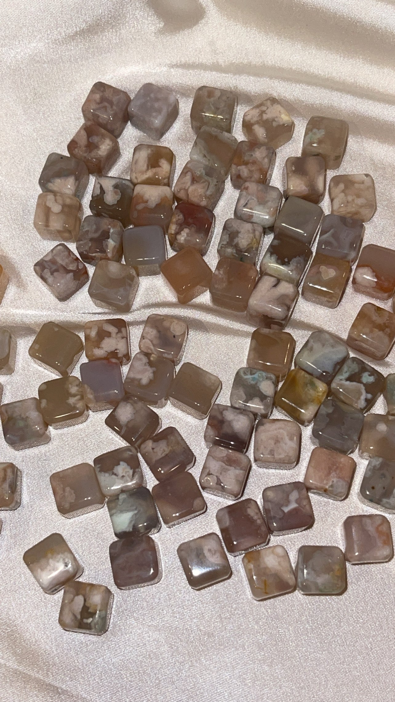 Flower Agate Cube
