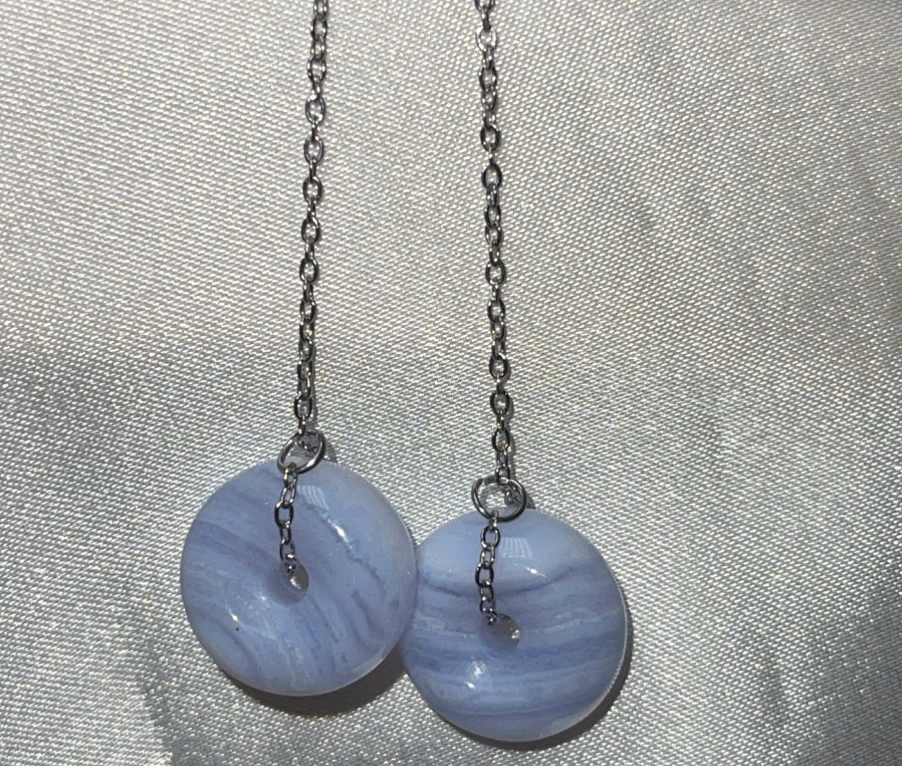 Crystal Donut Threader Earrings