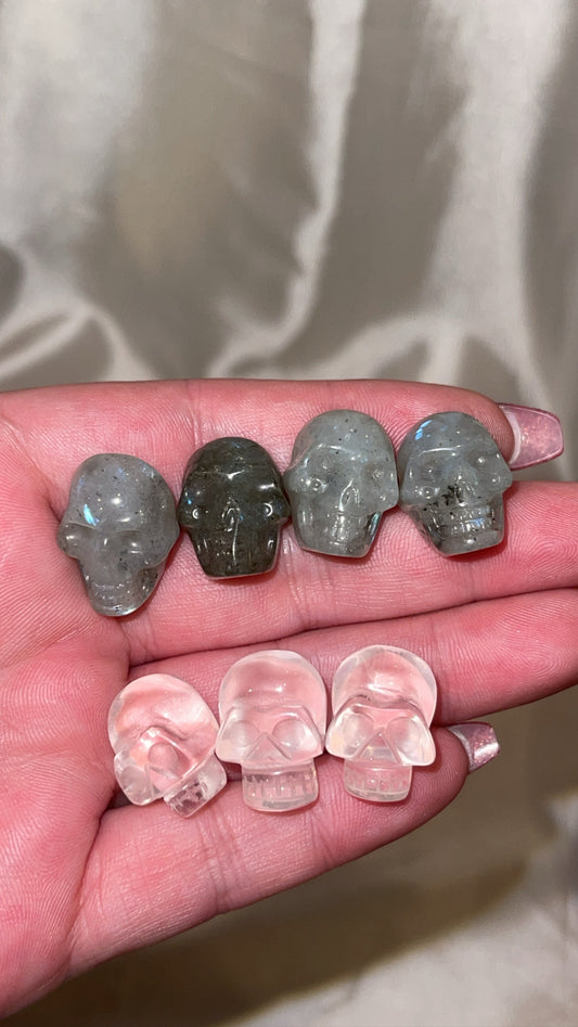 Labradorite/Clear Quartz Mini Skulls