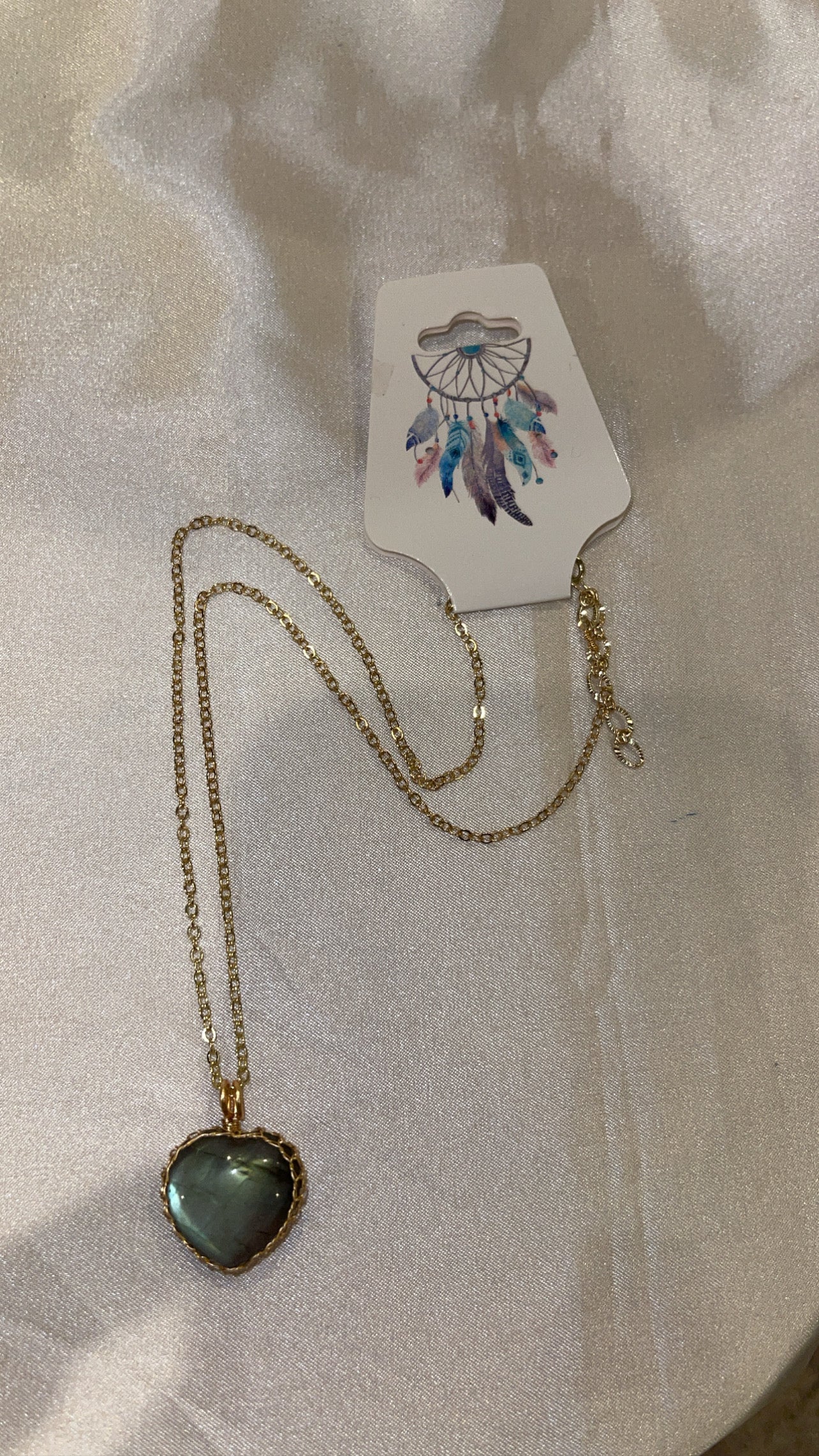 Labradorite Necklace Gold