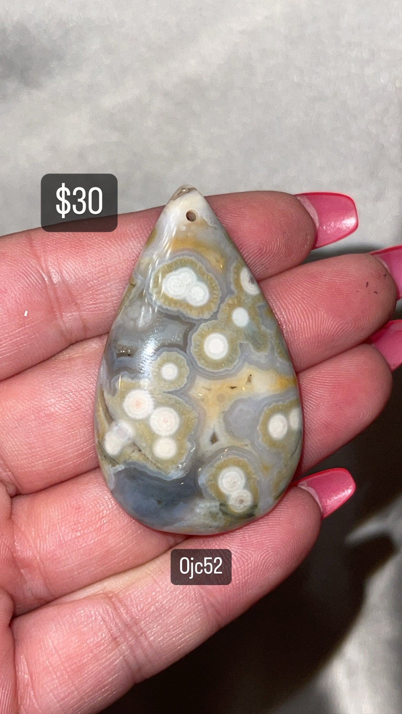 8th Vein Ocean Jasper Drilled Cabachon (Choose Your Own)