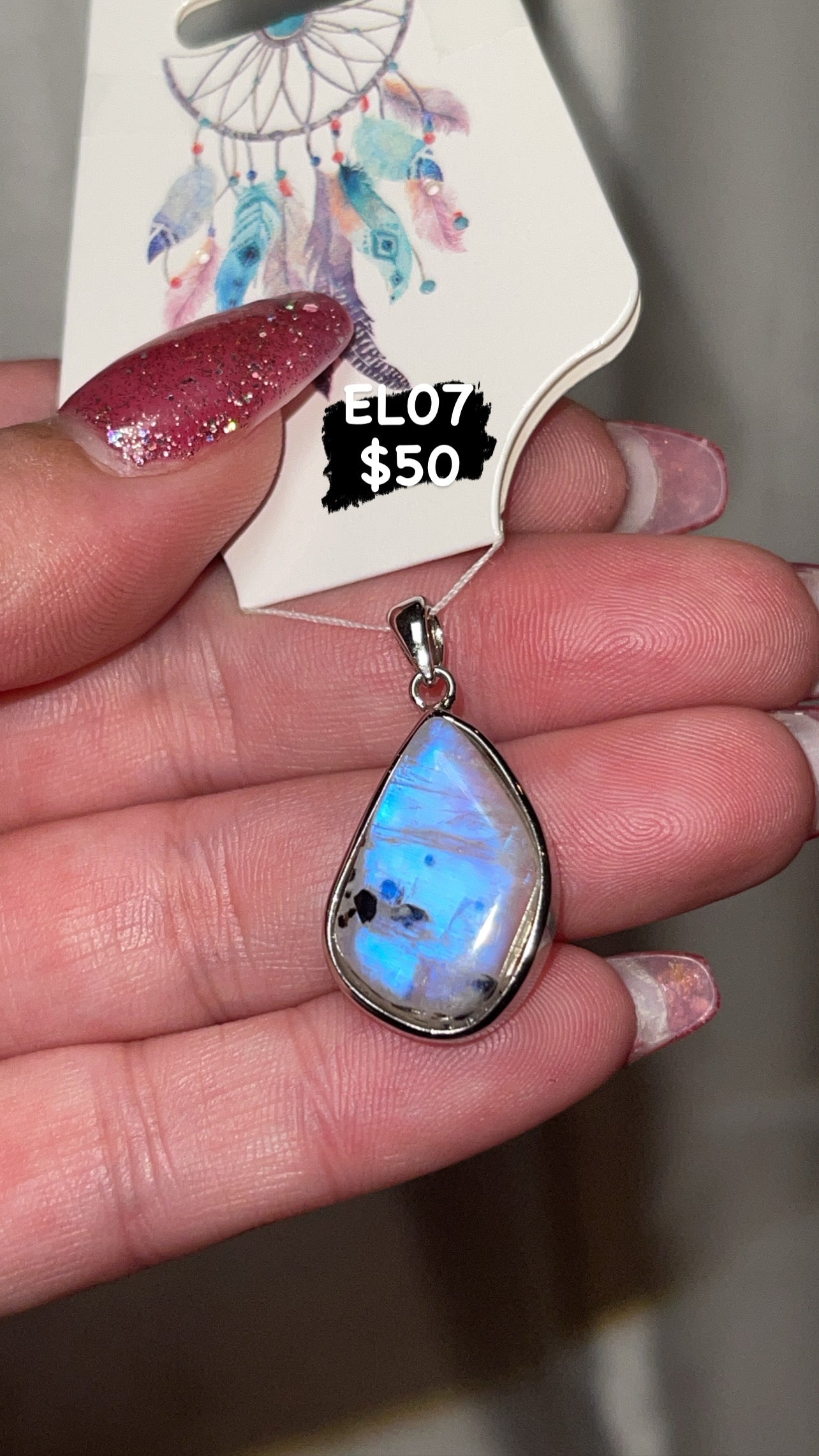 Rainbow Moonstone 925 Pendant (Choose Your Own!)