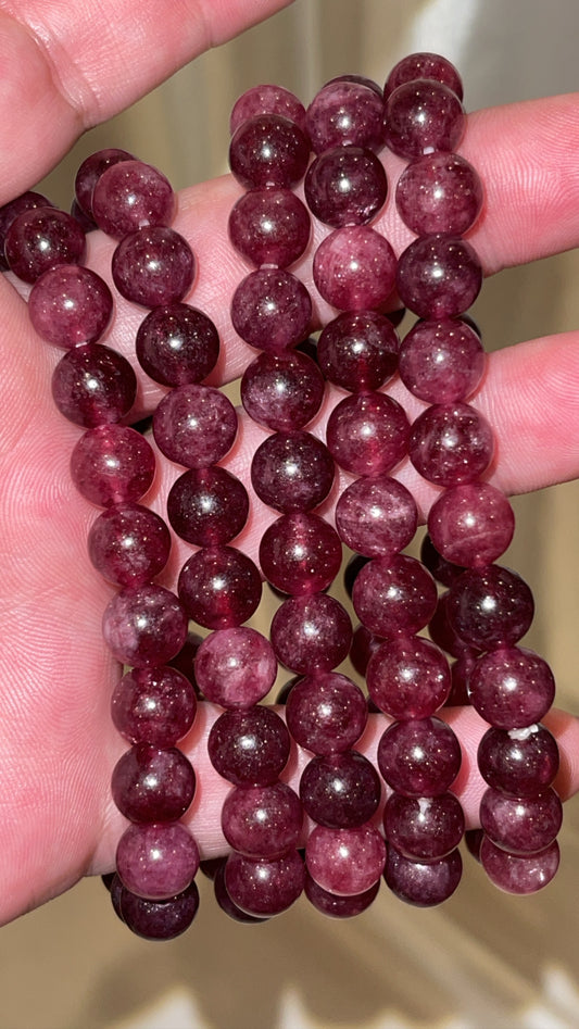 Strawberry Jade Bracelet 8mm