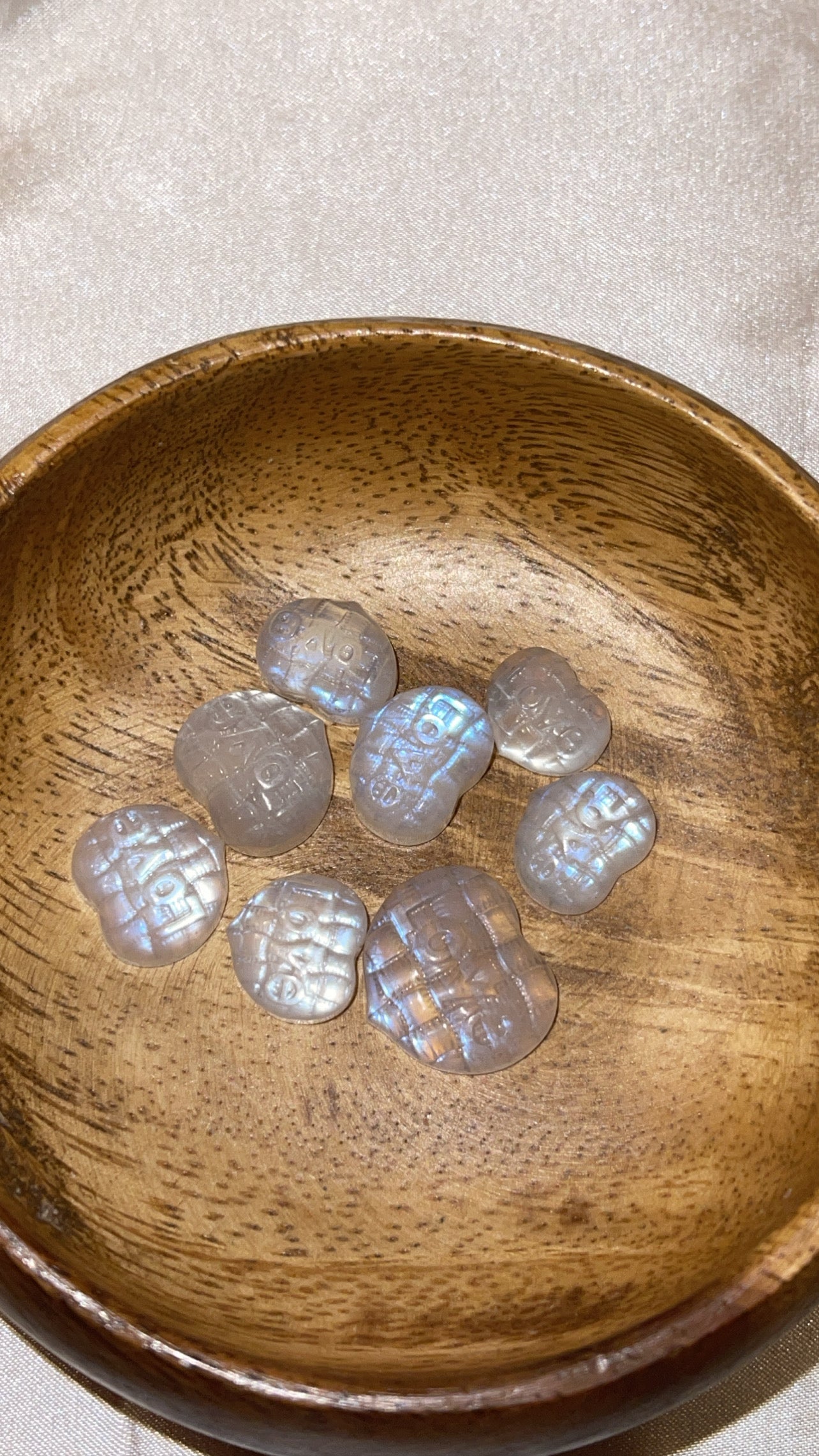 Rainbow Moonstone “Love” Heart Mini