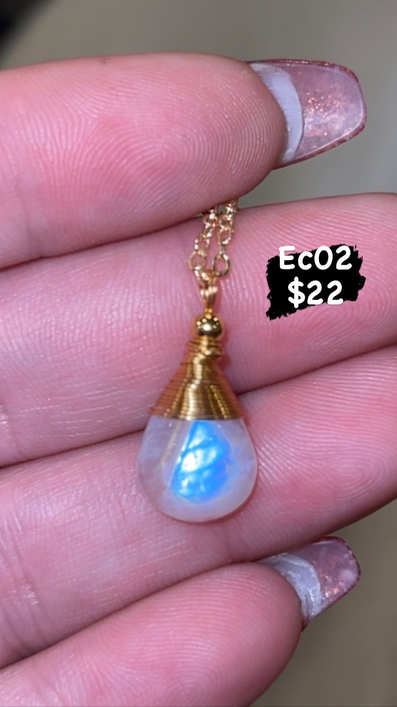 Rainbow Moonstone Necklace Gold (Choose Your Own!)