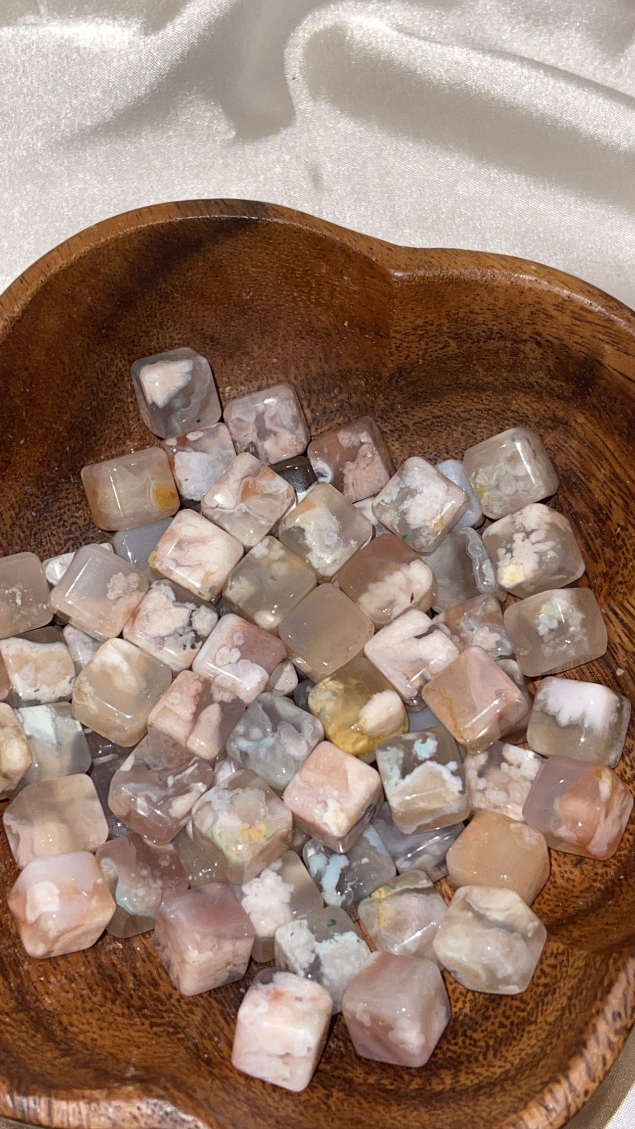 Flower Agate Cube