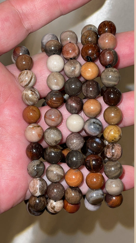 Petrified Wood Bracelet 8mm