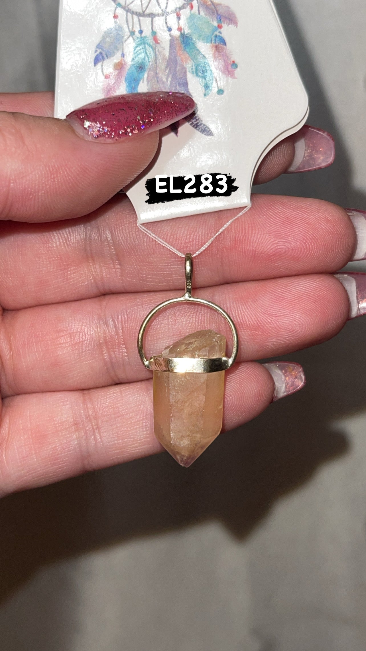 Golden Amethyst Point 925 Pendant (Choose Your Own!)