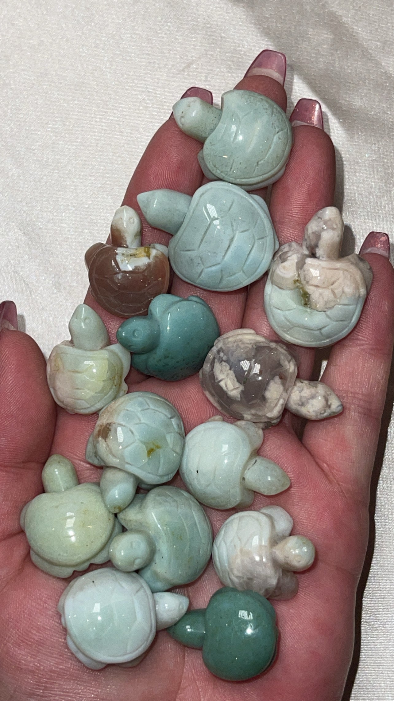 Green Flower Agate Animal