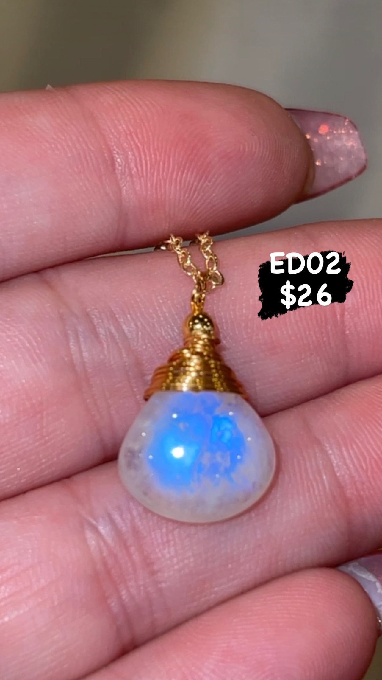 Rainbow Moonstone Necklace Gold (Choose Your Own!)