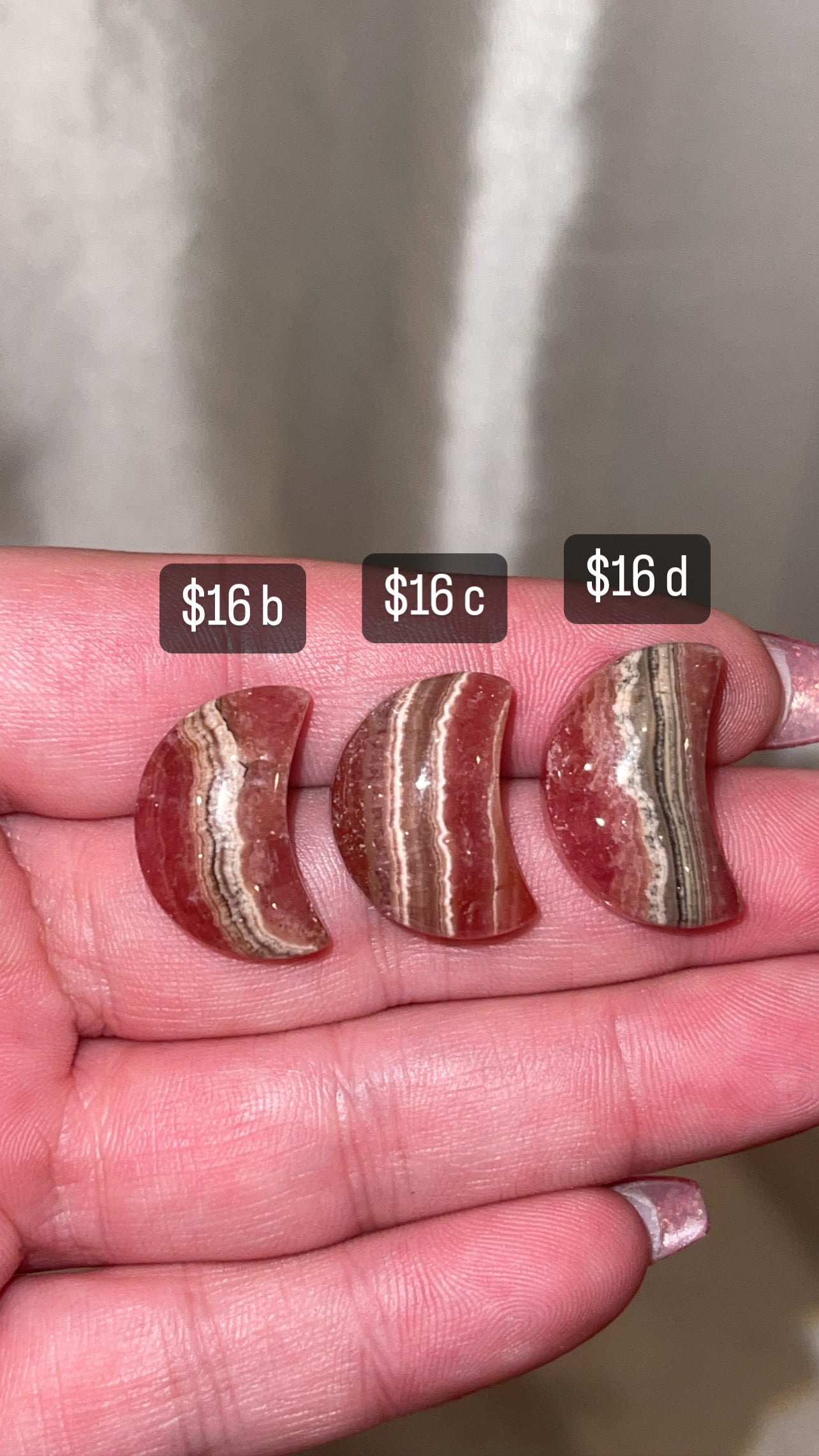 Rhodochrosite Small Moon (Choose Your Own)