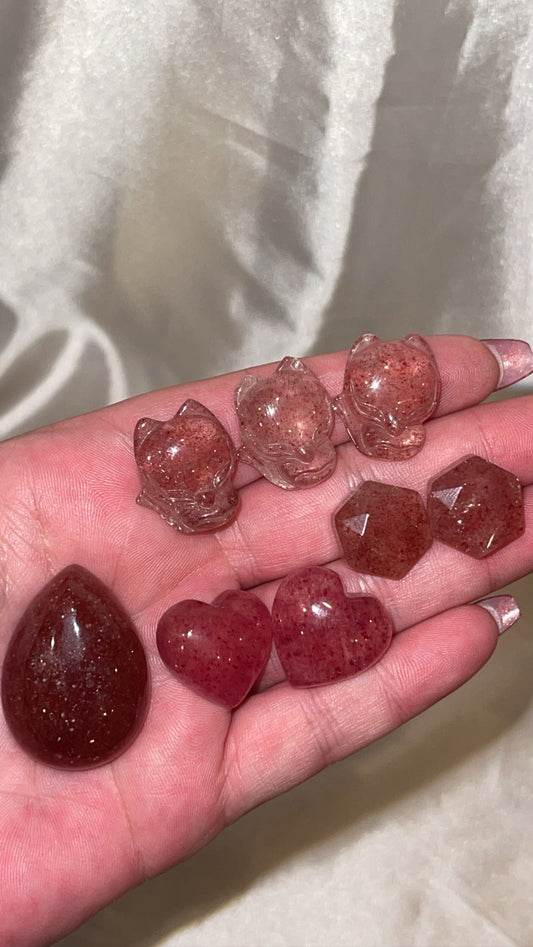 Strawberry Quartz Mini Carvings
