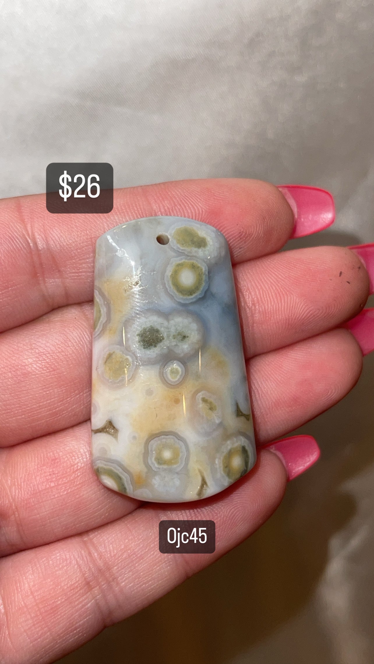 8th Vein Ocean Jasper Drilled Cabachon (Choose Your Own)