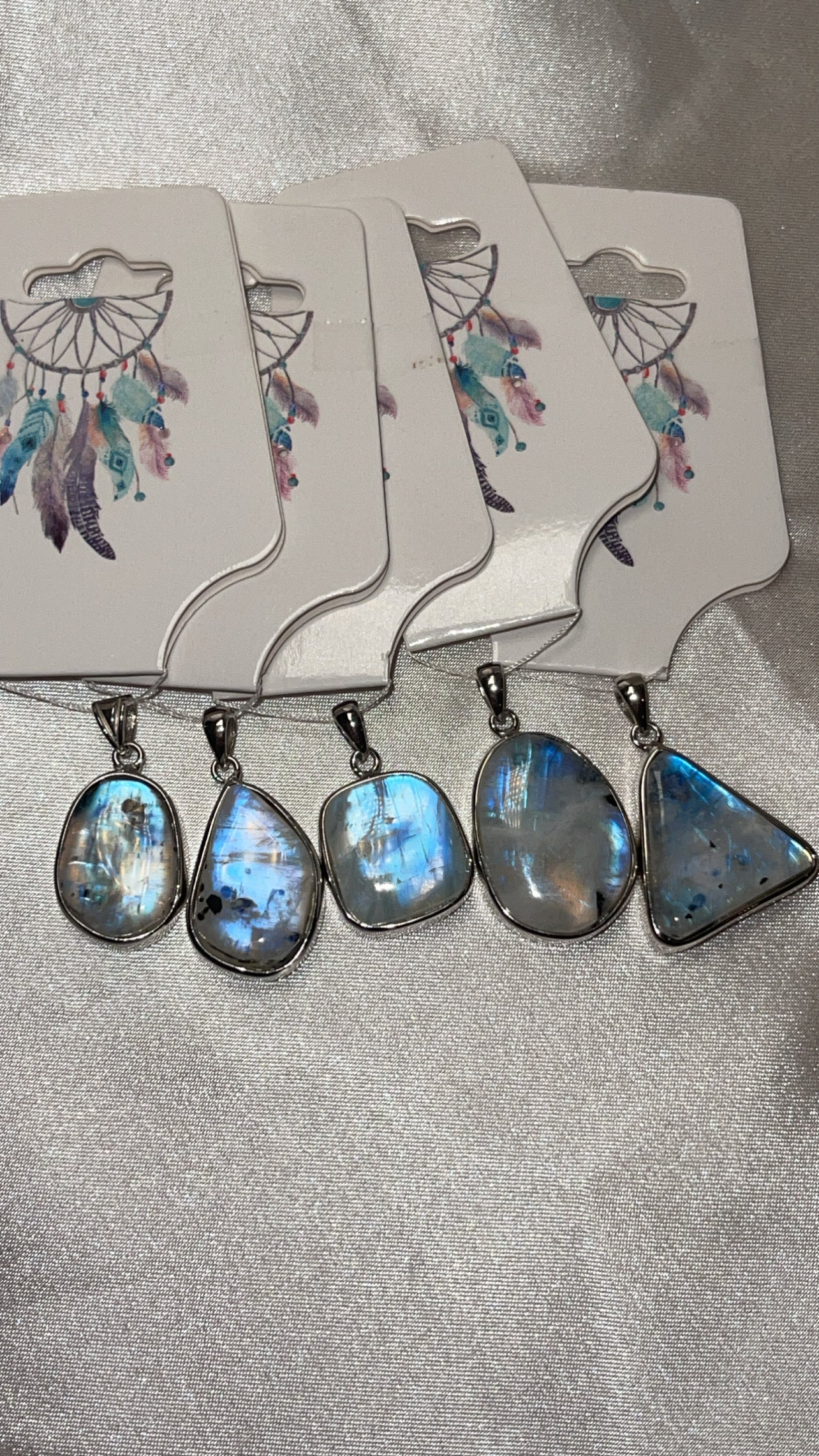 Rainbow Moonstone 925 Pendant (Choose Your Own!)