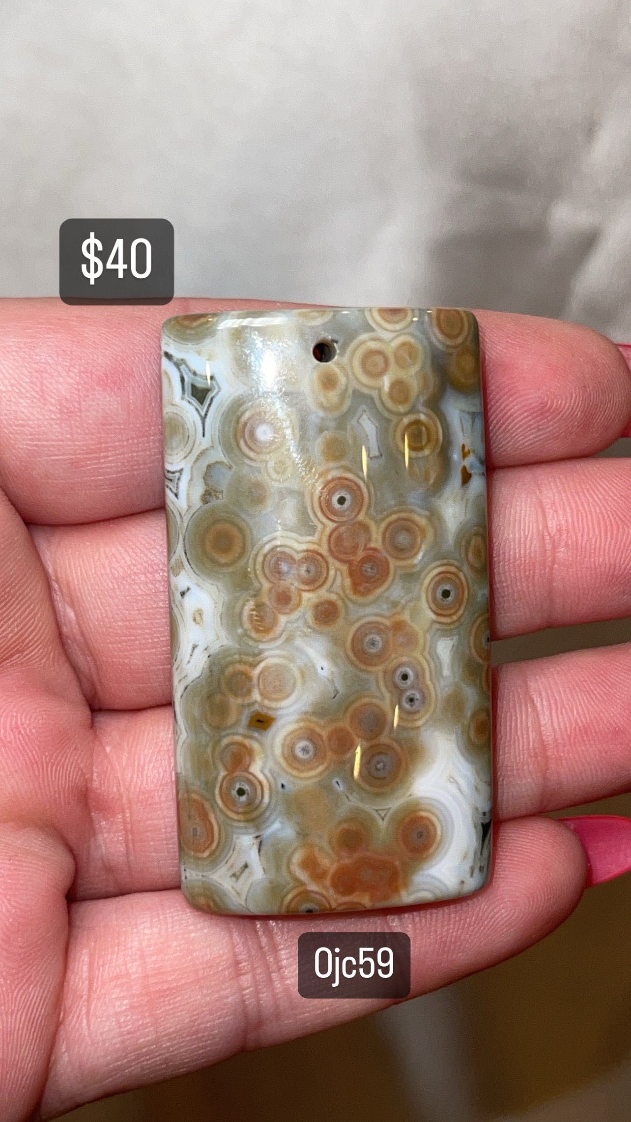 8th Vein Ocean Jasper Drilled Cabachon (Choose Your Own)