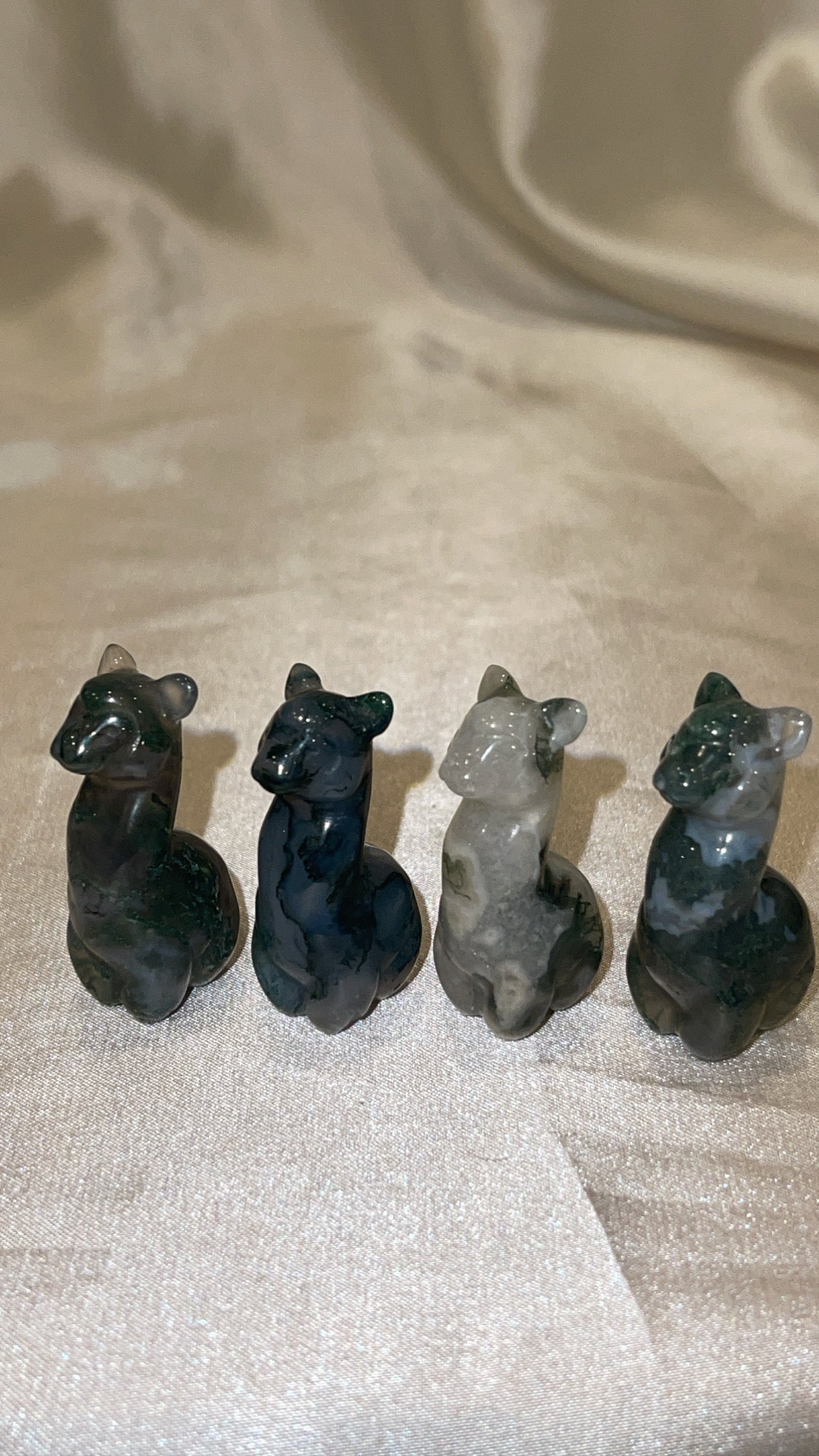 Moss Agate Alpaca Carving