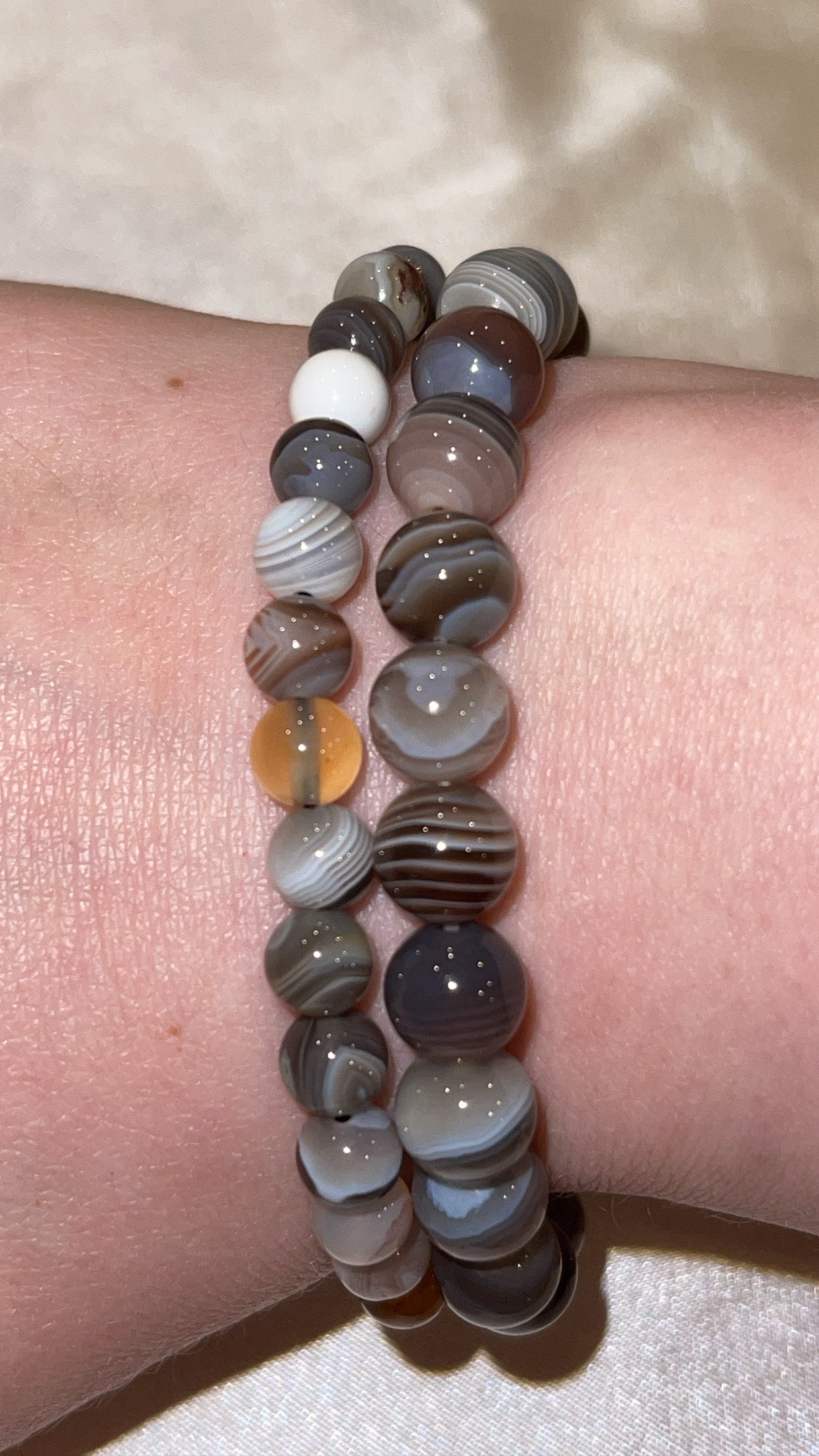 Botswana Agate Bracelet 6mm/8mm