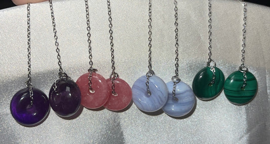 Crystal Donut Threader Earrings