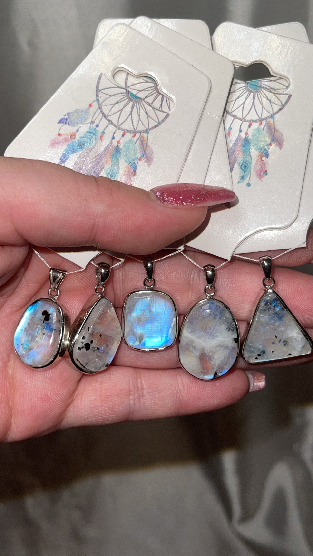 Rainbow Moonstone 925 Pendant (Choose Your Own!)
