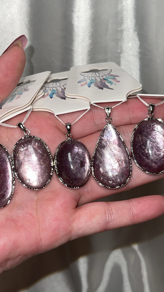 Gem Lepidolite Pendant (Choose Your Own!)