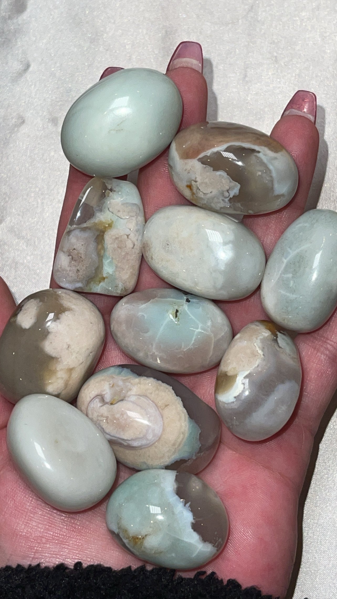 Green Flower Agate Large Tumble