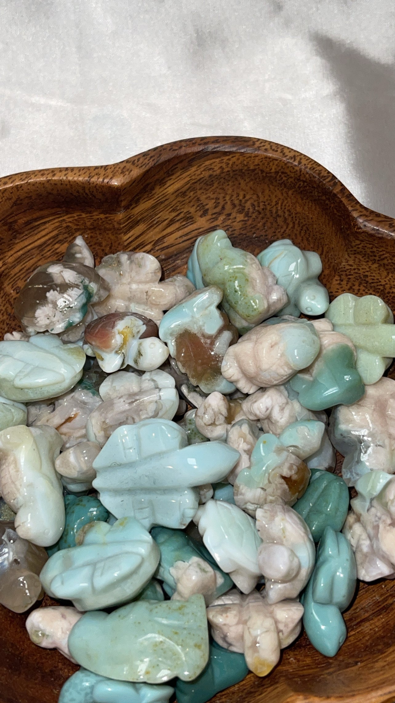 Green Flower Agate Animal