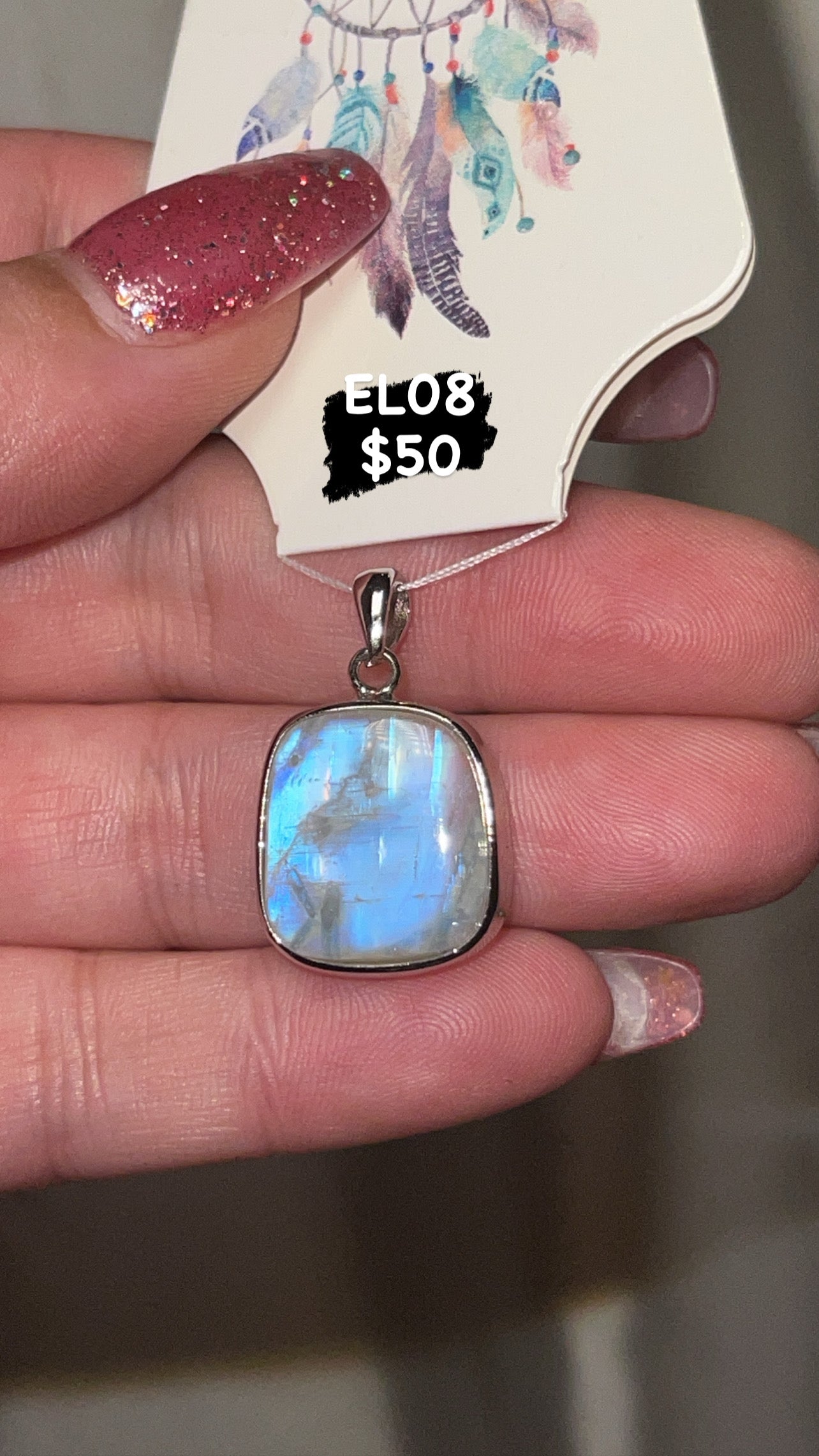 Rainbow Moonstone 925 Pendant (Choose Your Own!)