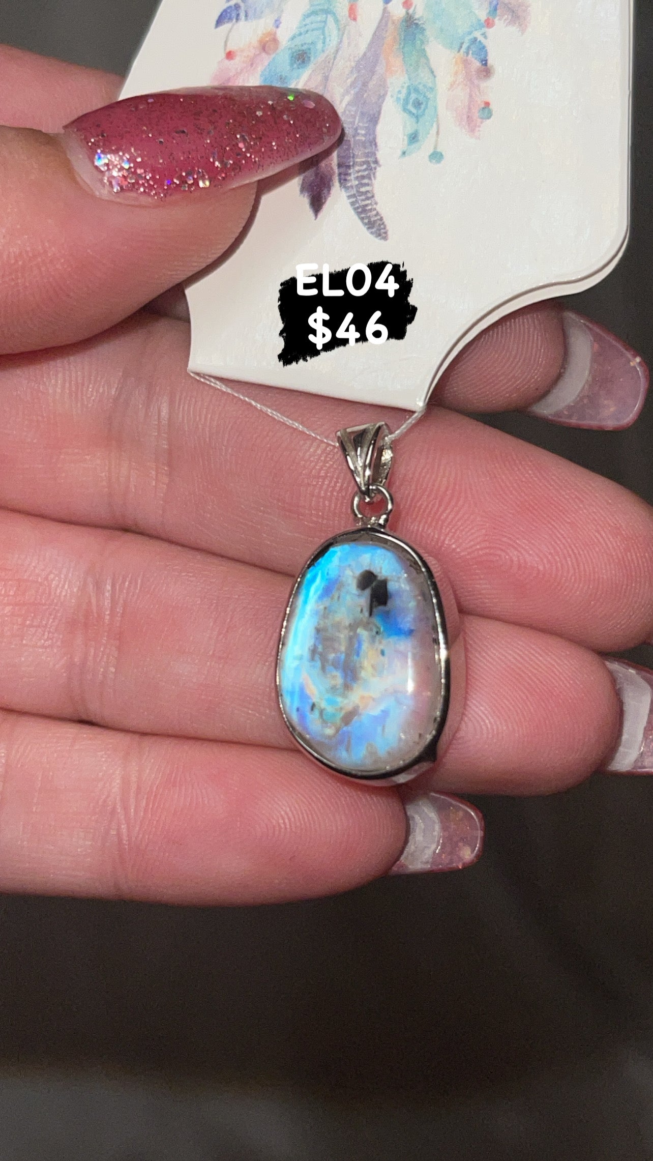 Rainbow Moonstone 925 Pendant (Choose Your Own!)