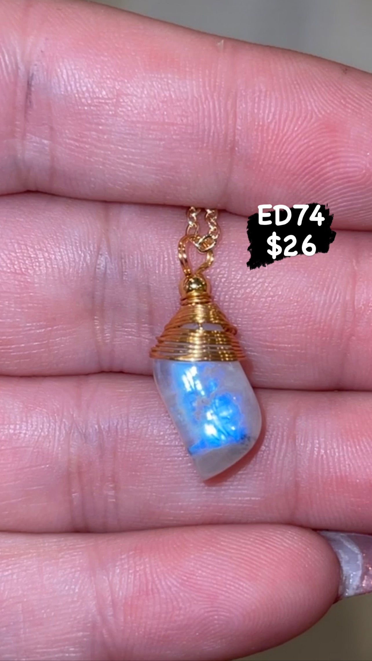 Rainbow Moonstone Necklace Gold (Choose Your Own!)