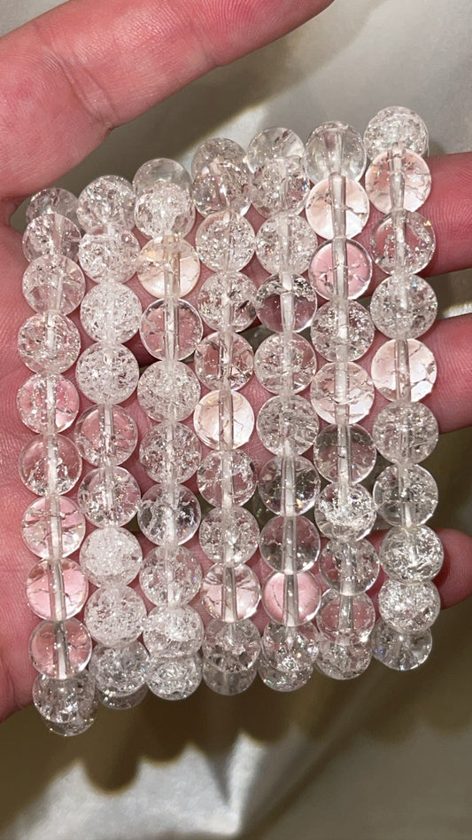 Fire & Ice Quartz Bracelet 8mm