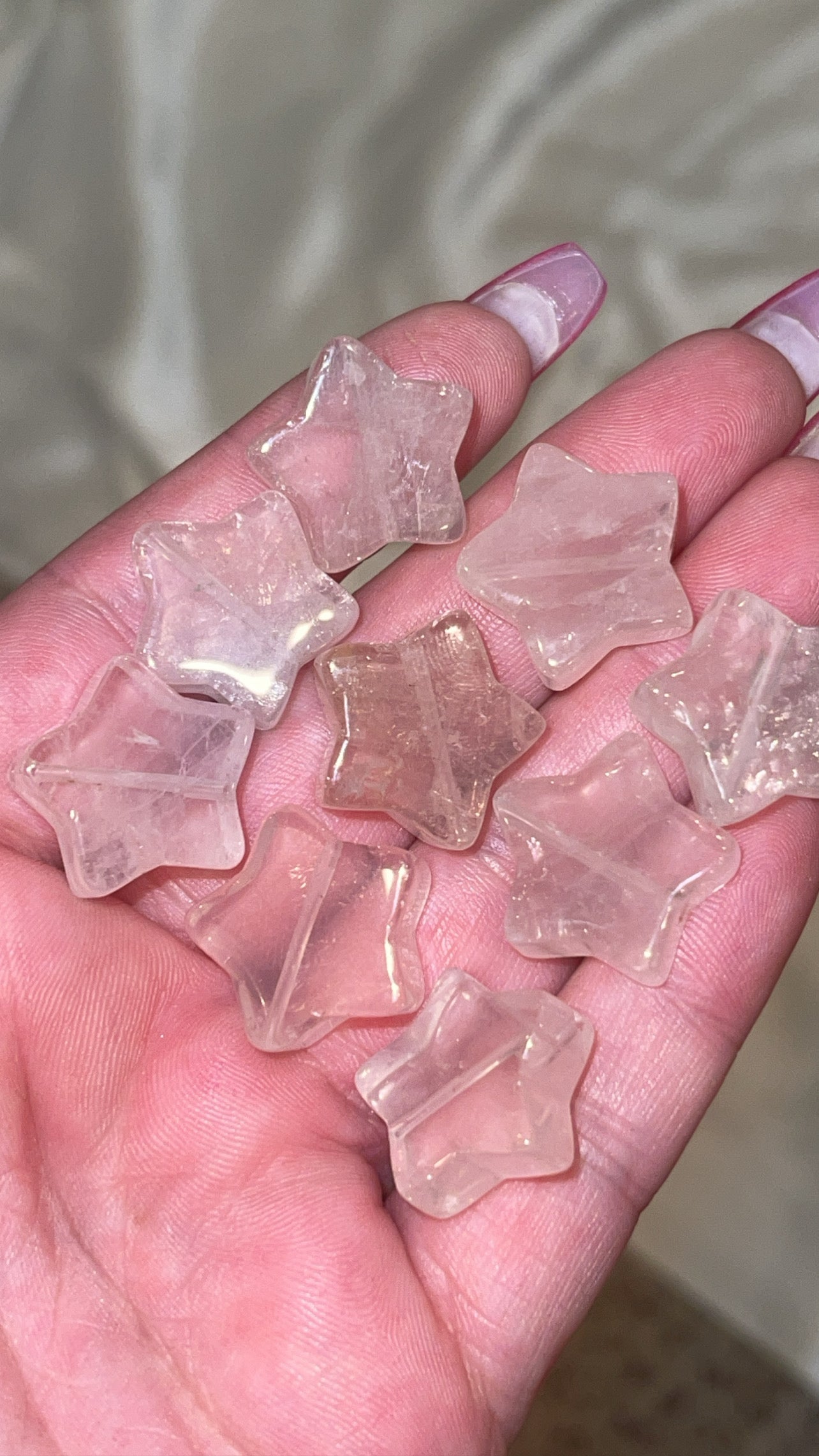 Rose Quartz Drilled Star