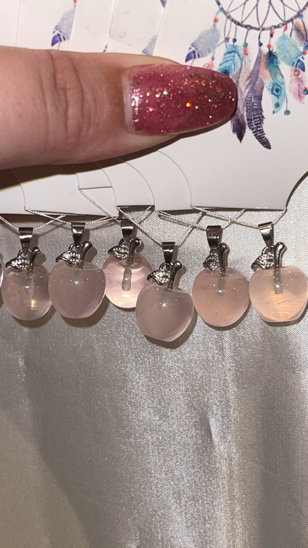 Rose Quartz Apple Pendant