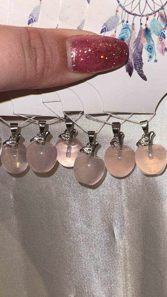 Rose Quartz Apple Pendant