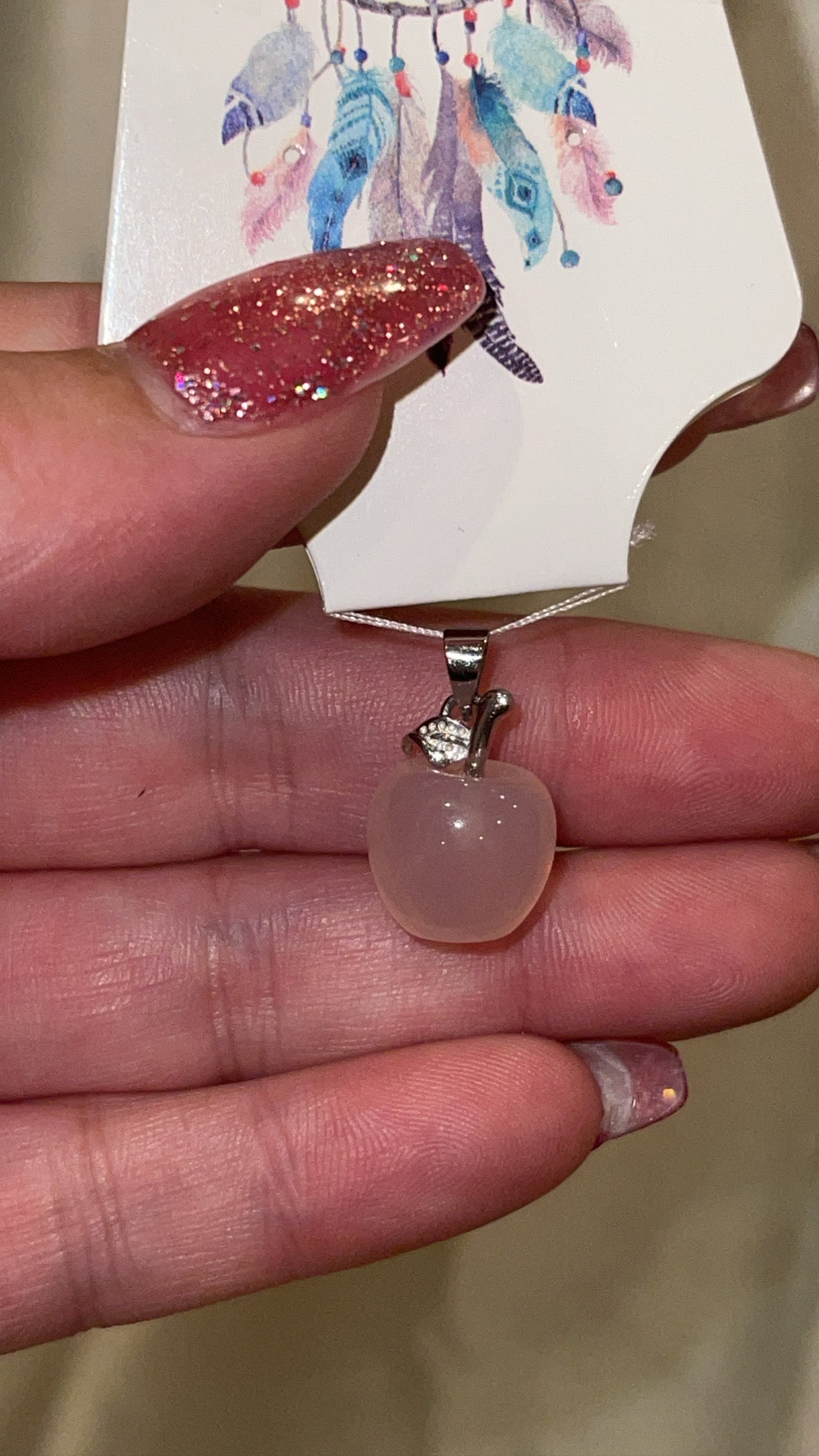 Rose Quartz Apple Pendant