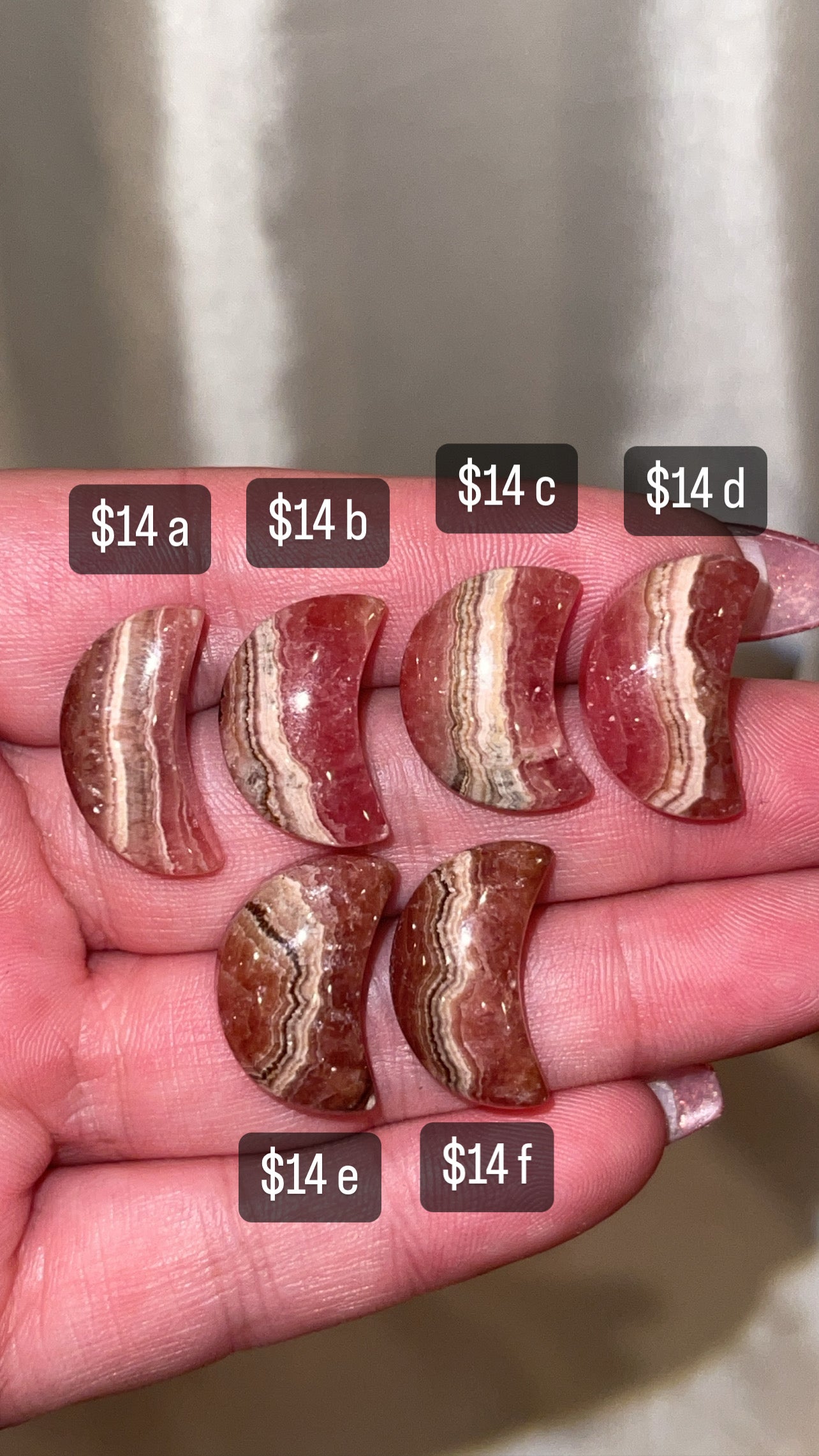 Rhodochrosite Small Moon (Choose Your Own)