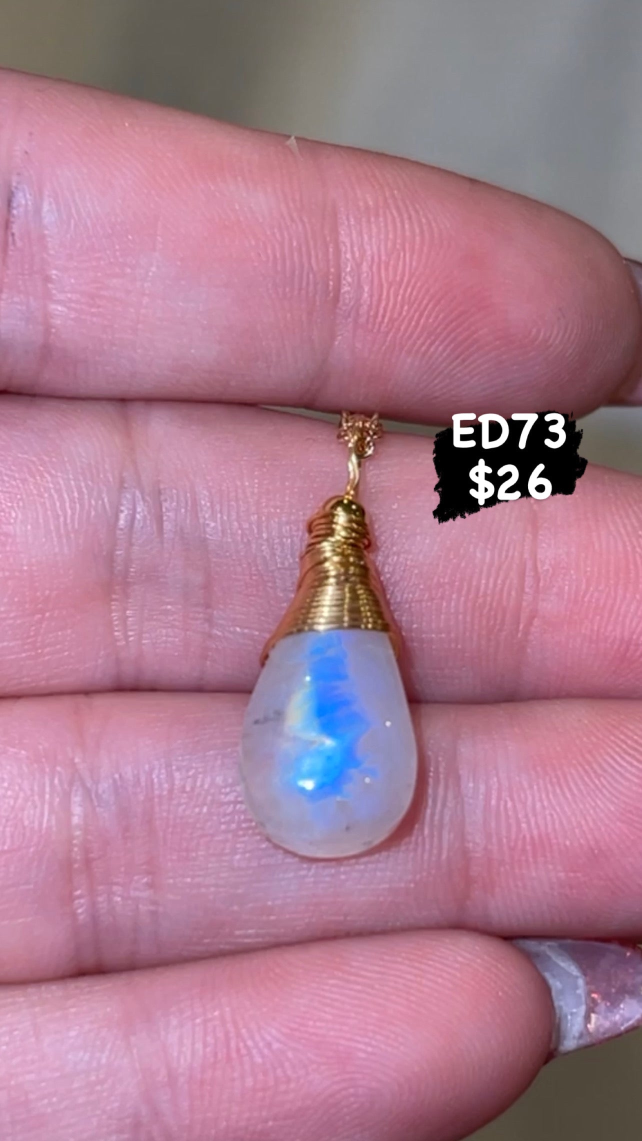 Rainbow Moonstone Necklace Gold (Choose Your Own!)