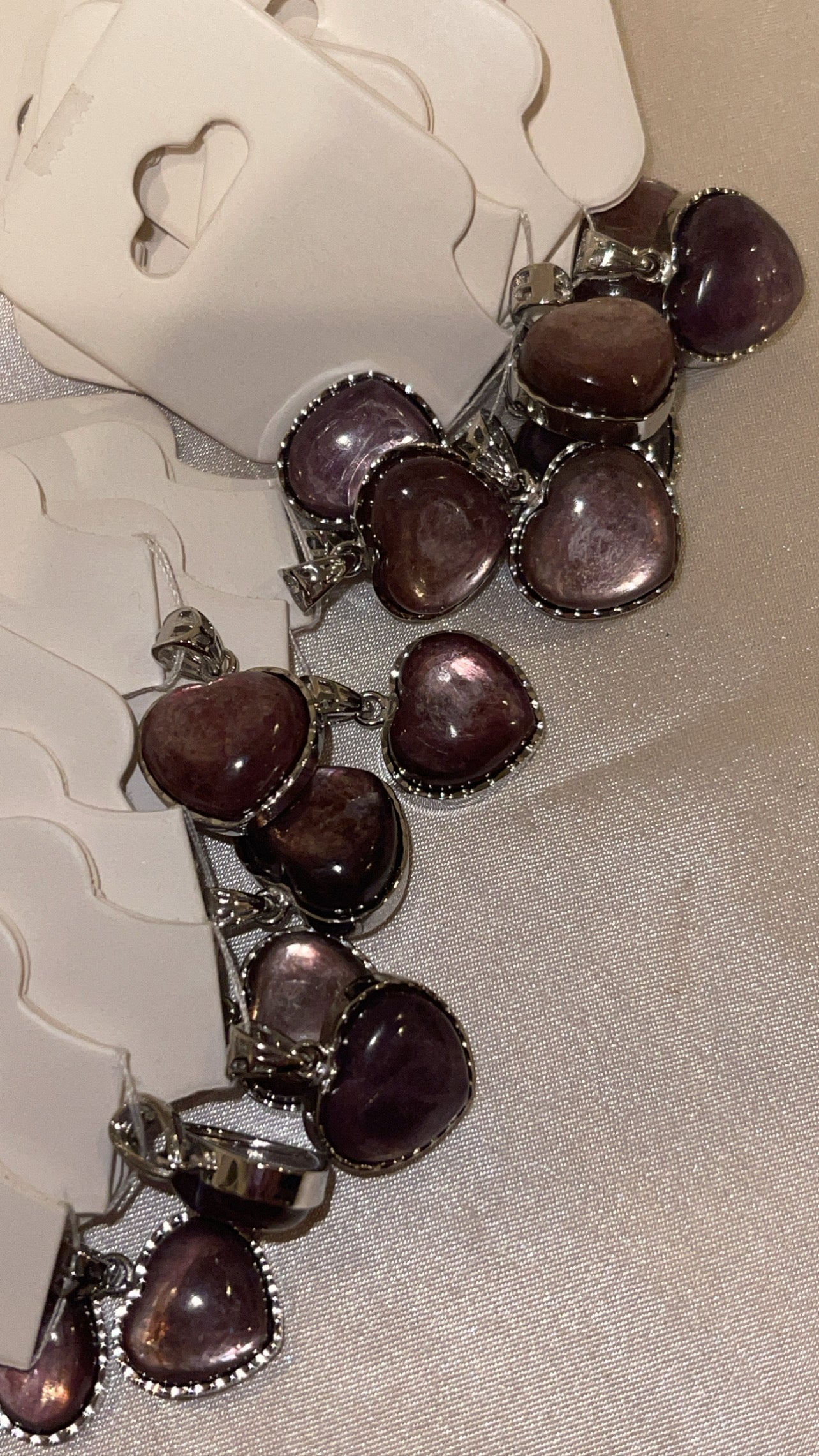 Gem Lepidolite Heart Pendant