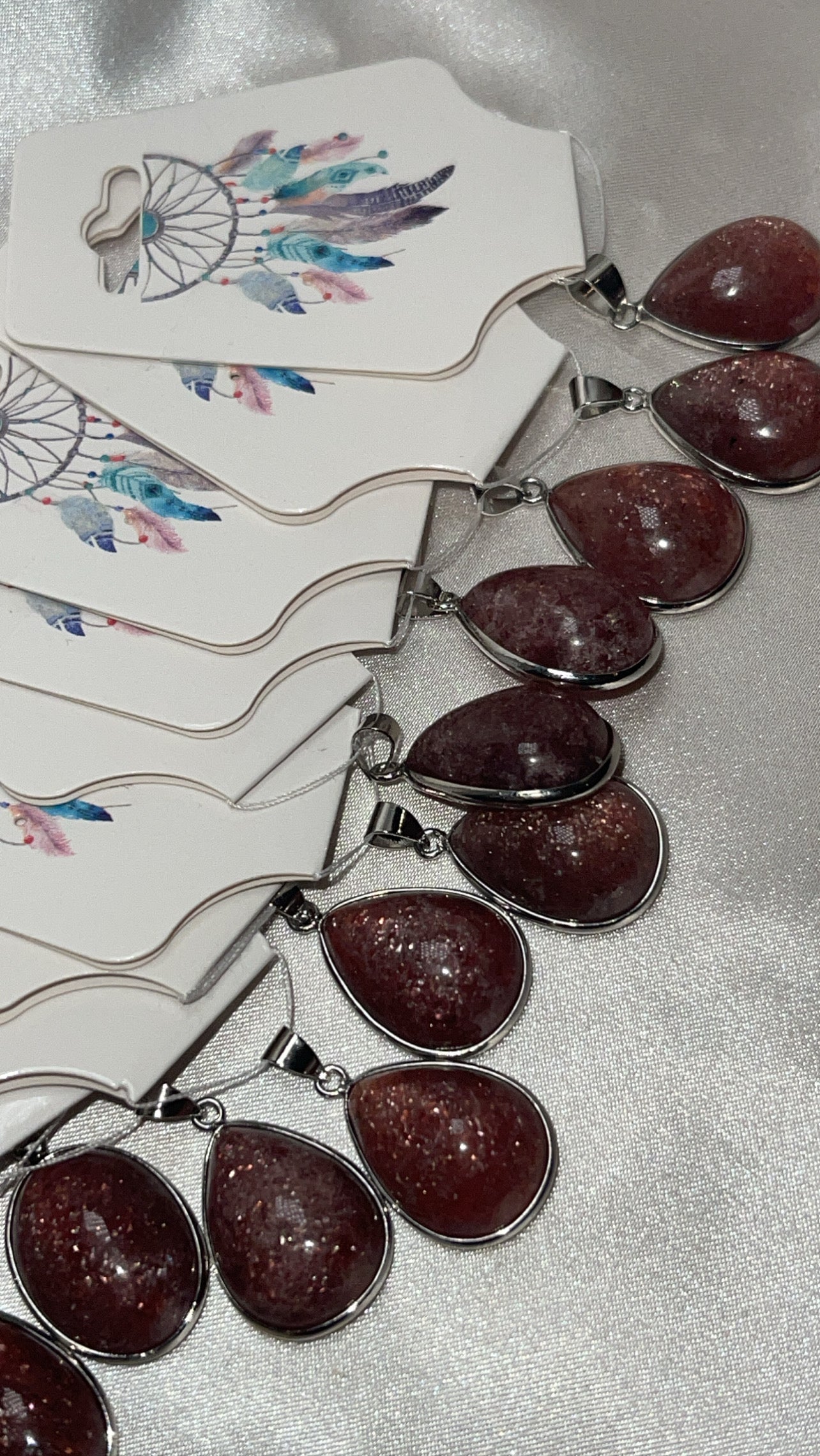 Strawberry Quartz Teardrop Pendant