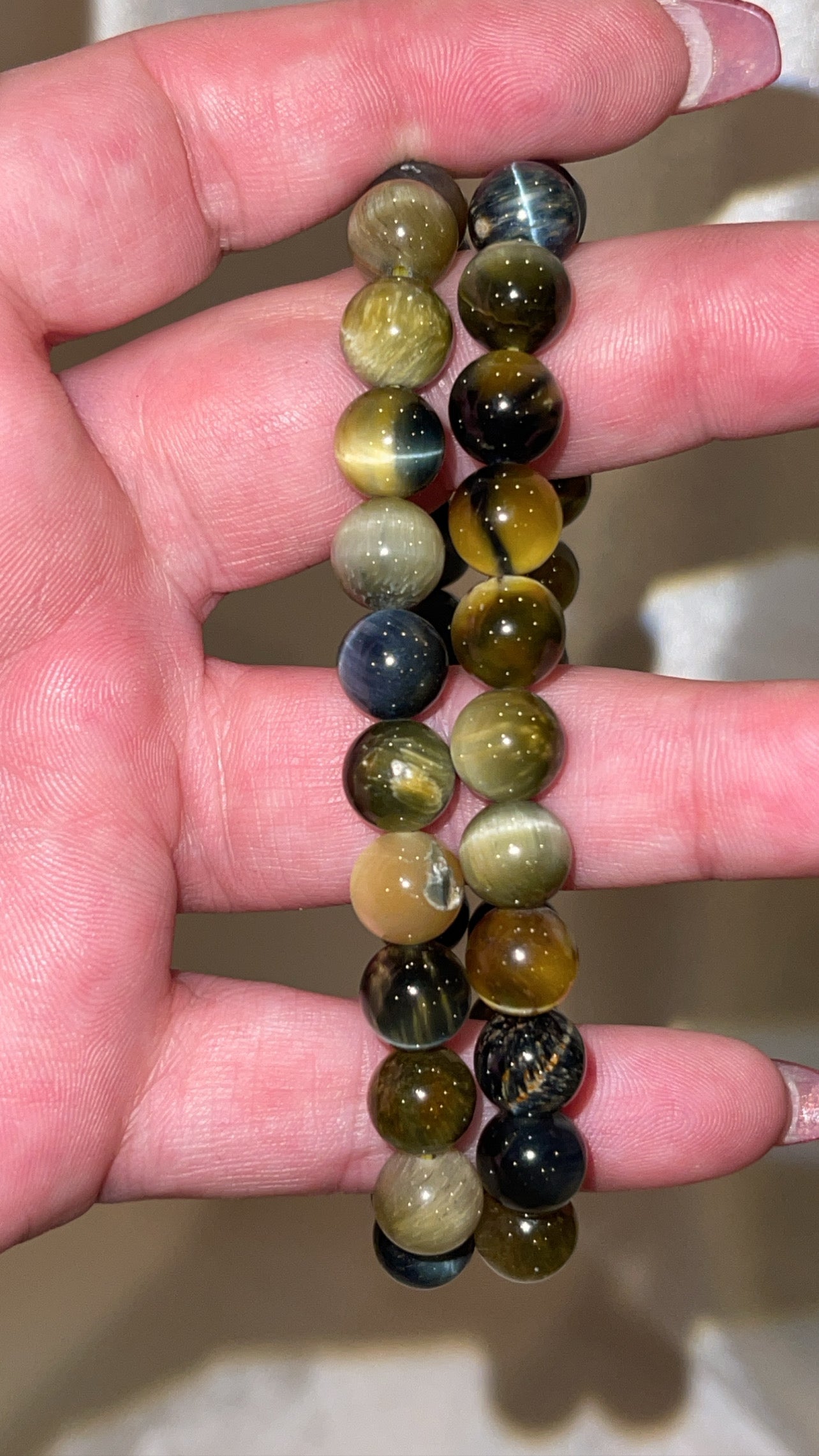 Golden Blue Tigers Eye Bracelet 8mm