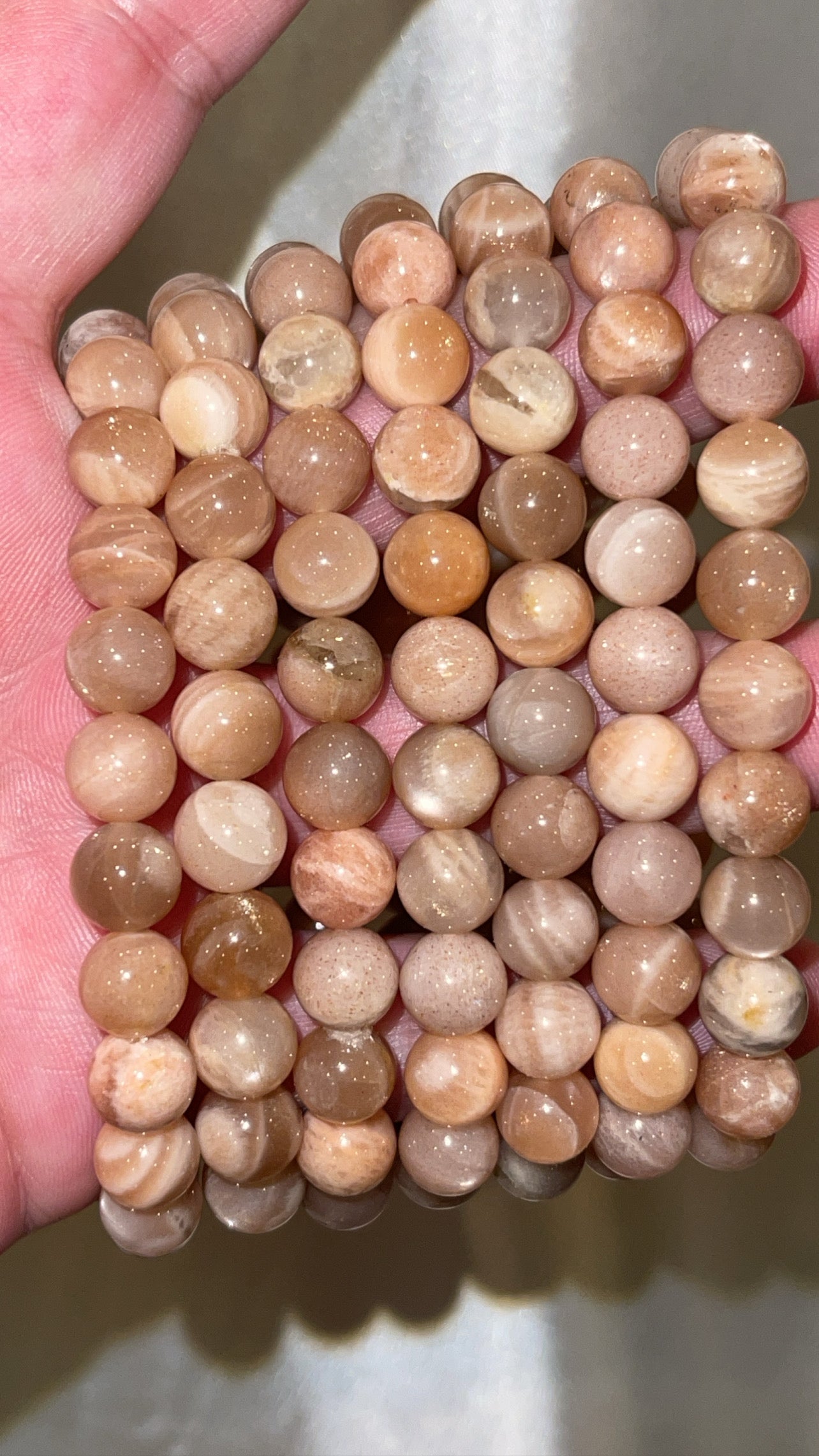 Sunstone Moonstone Bracelet 8mm