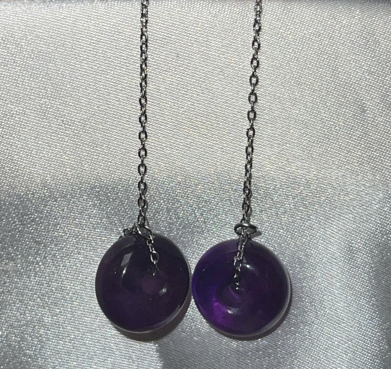Crystal Donut Threader Earrings