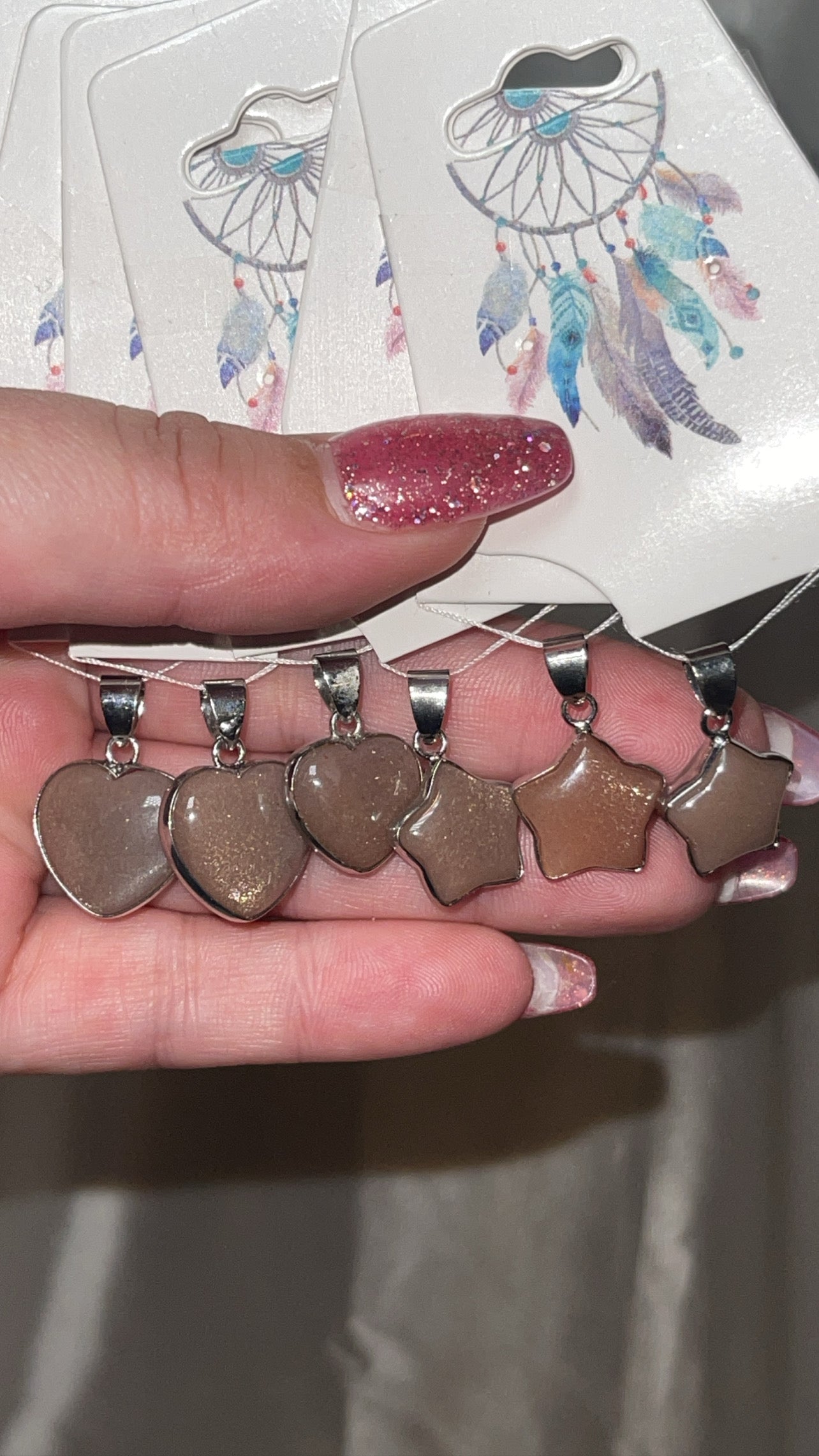 Sunstone Moonstone Star/Heart Pendant