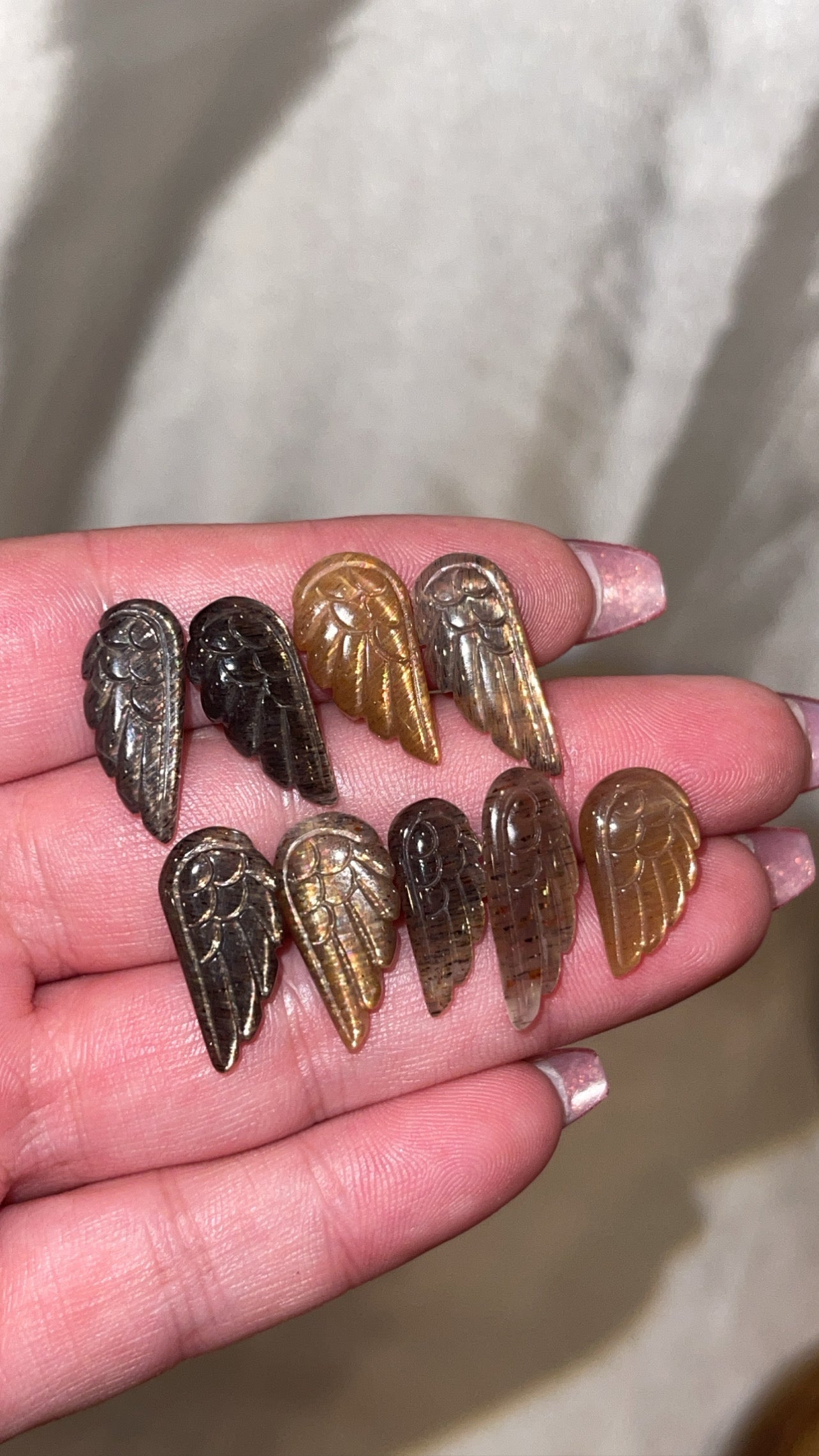 Black Sunstone Mini Angel Wing